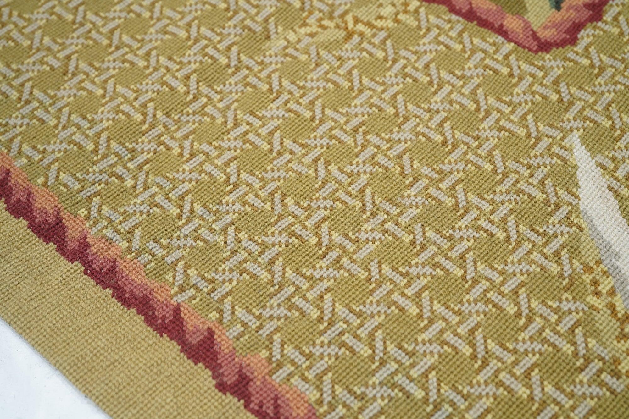 Wool French Aubusson Design Rug 10' x 14' For Sale