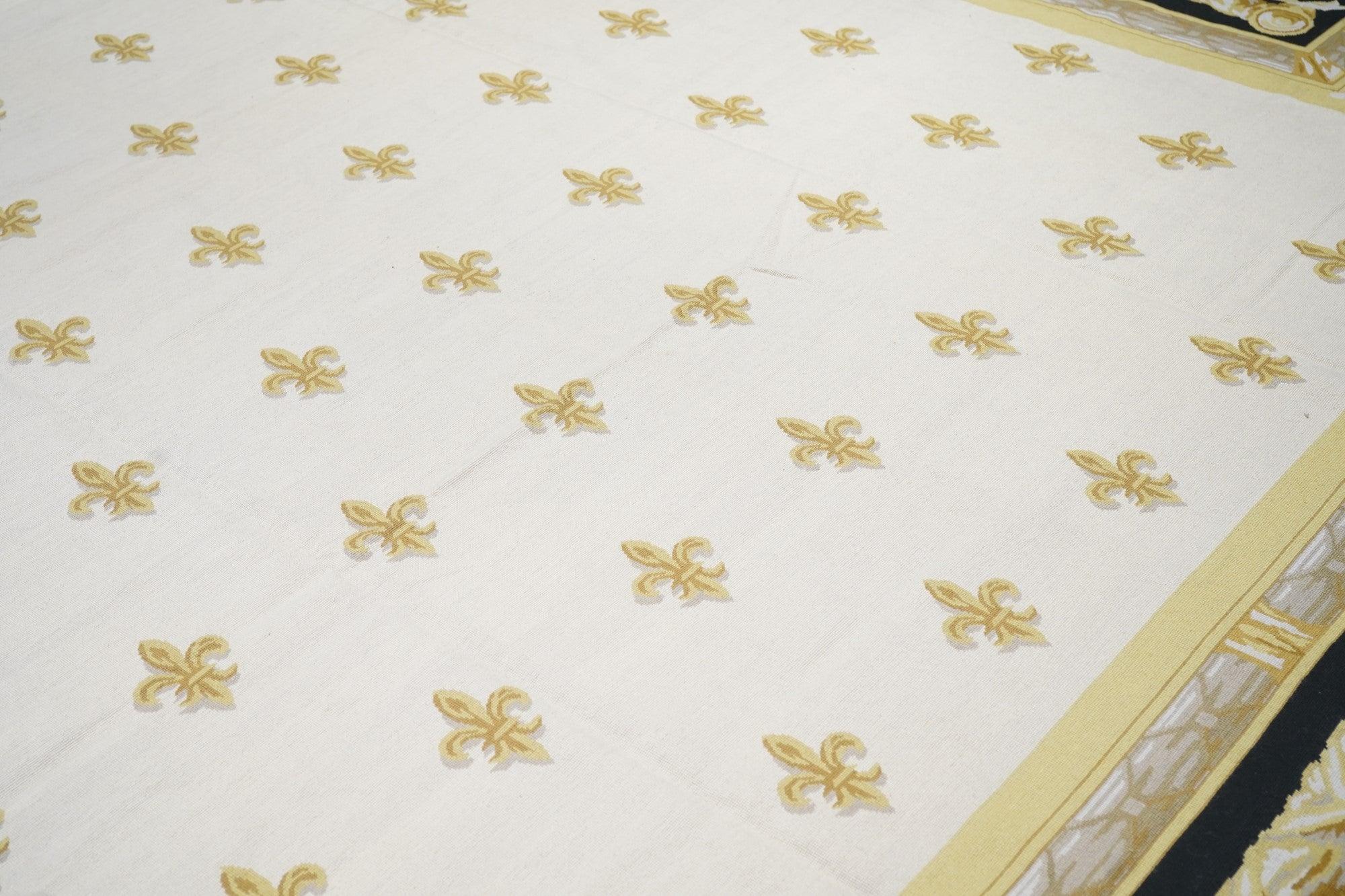 Laine Tapis français Aubusson Design 10' x 14' en vente