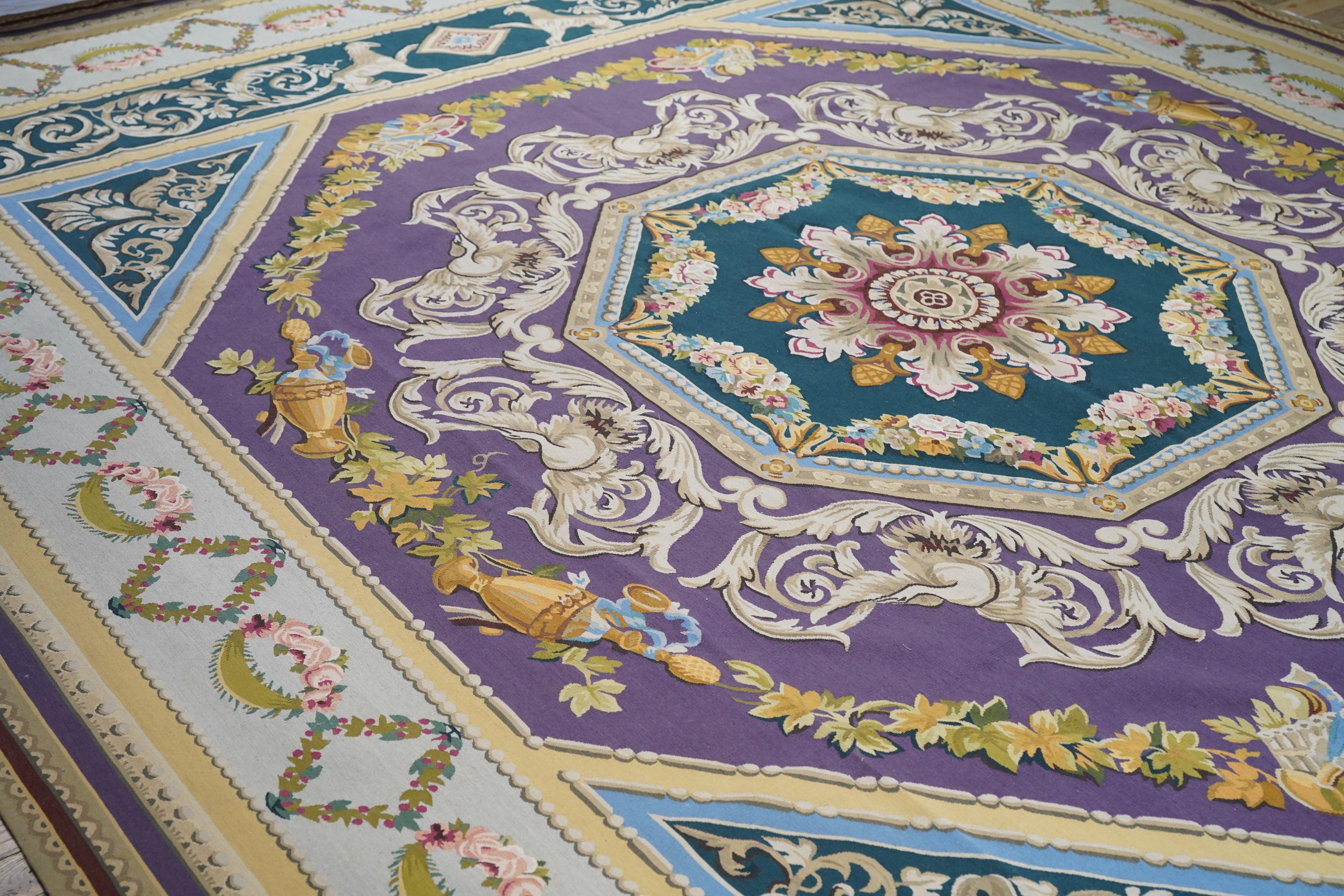 French Aubusson Design Rug 12'0'' x 15'0'' For Sale 3