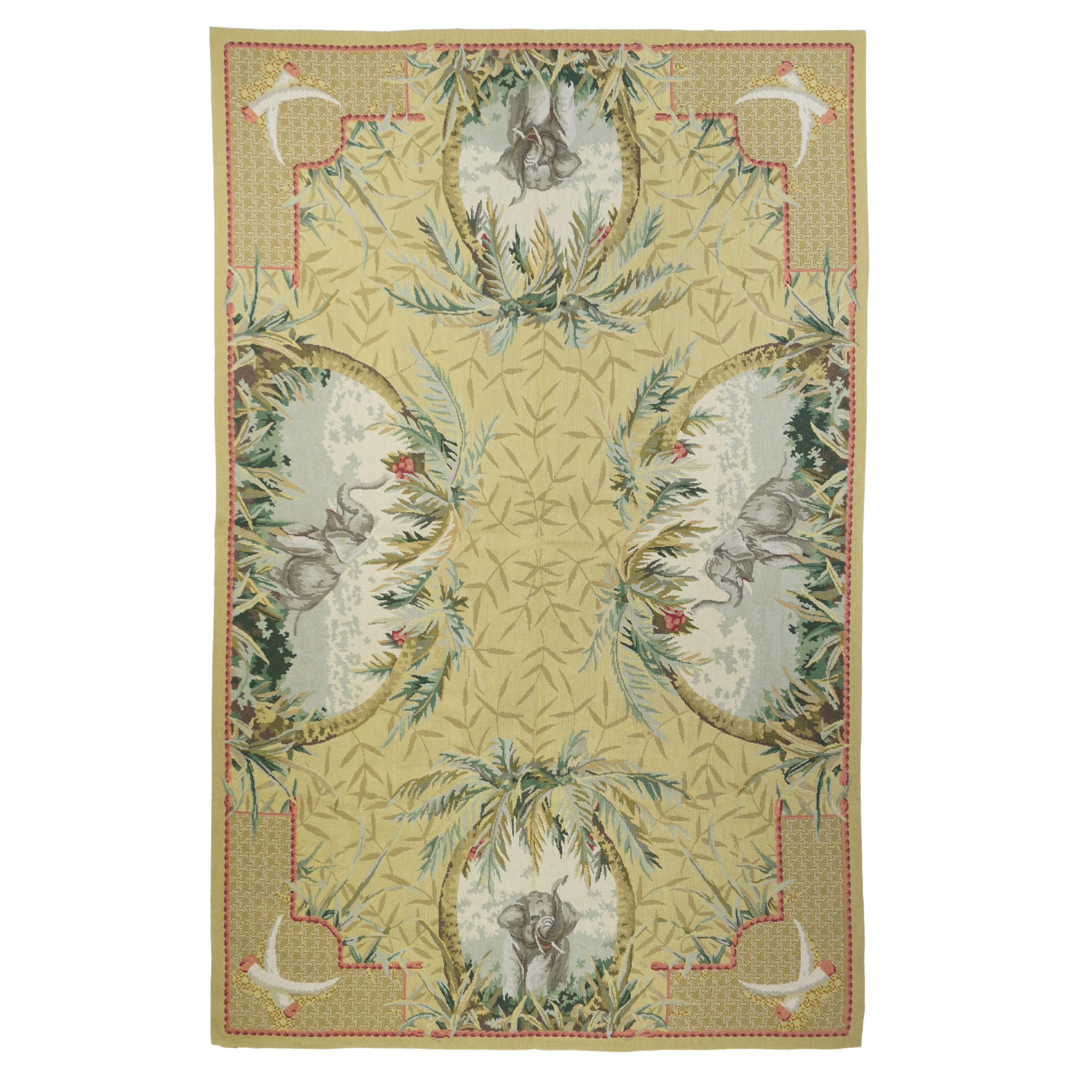 French Aubusson Design Rug 5'10'' x 9'1''