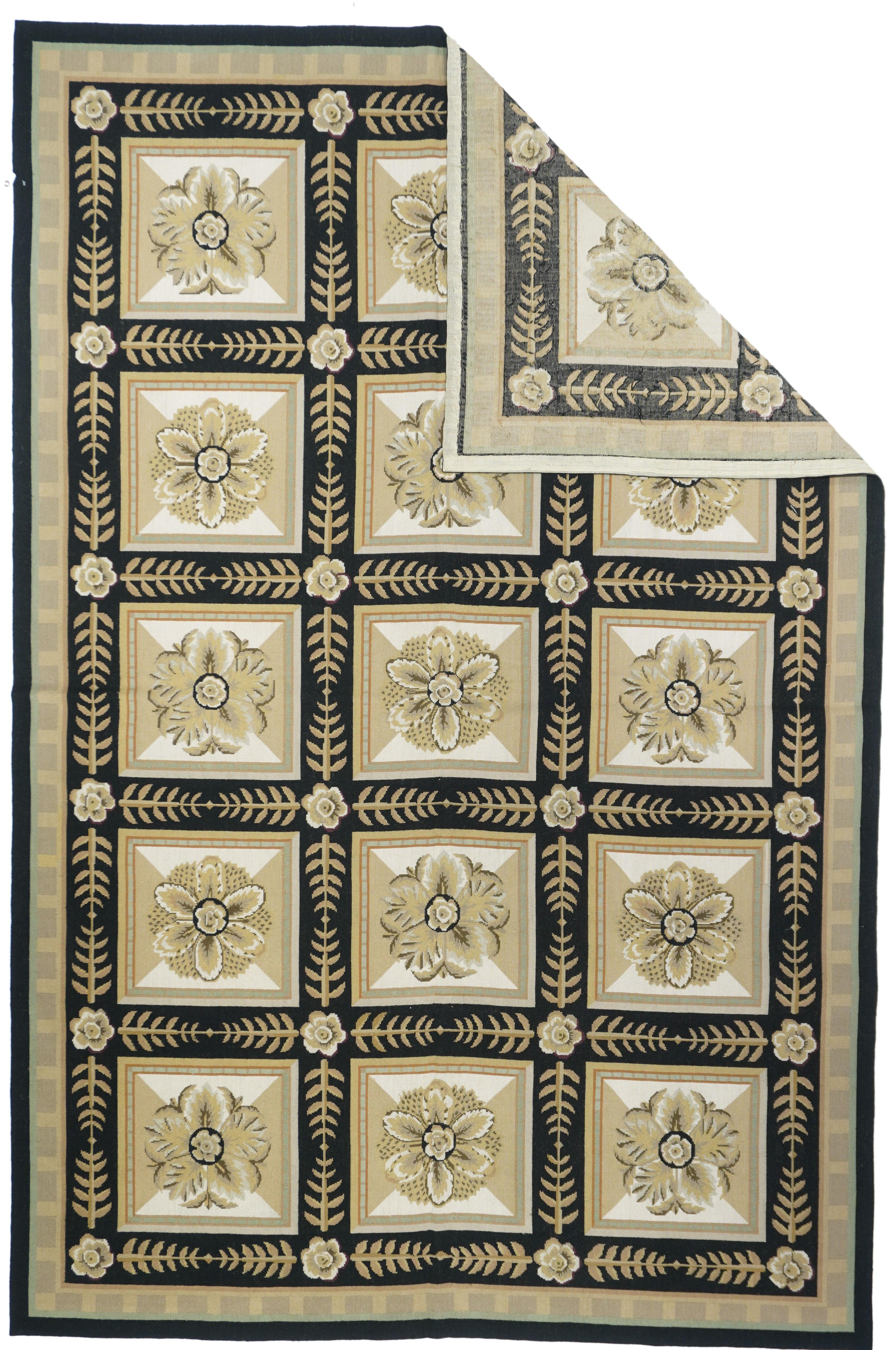 Tappeto francese Aubusson Design 5'11'' x 8'11''.