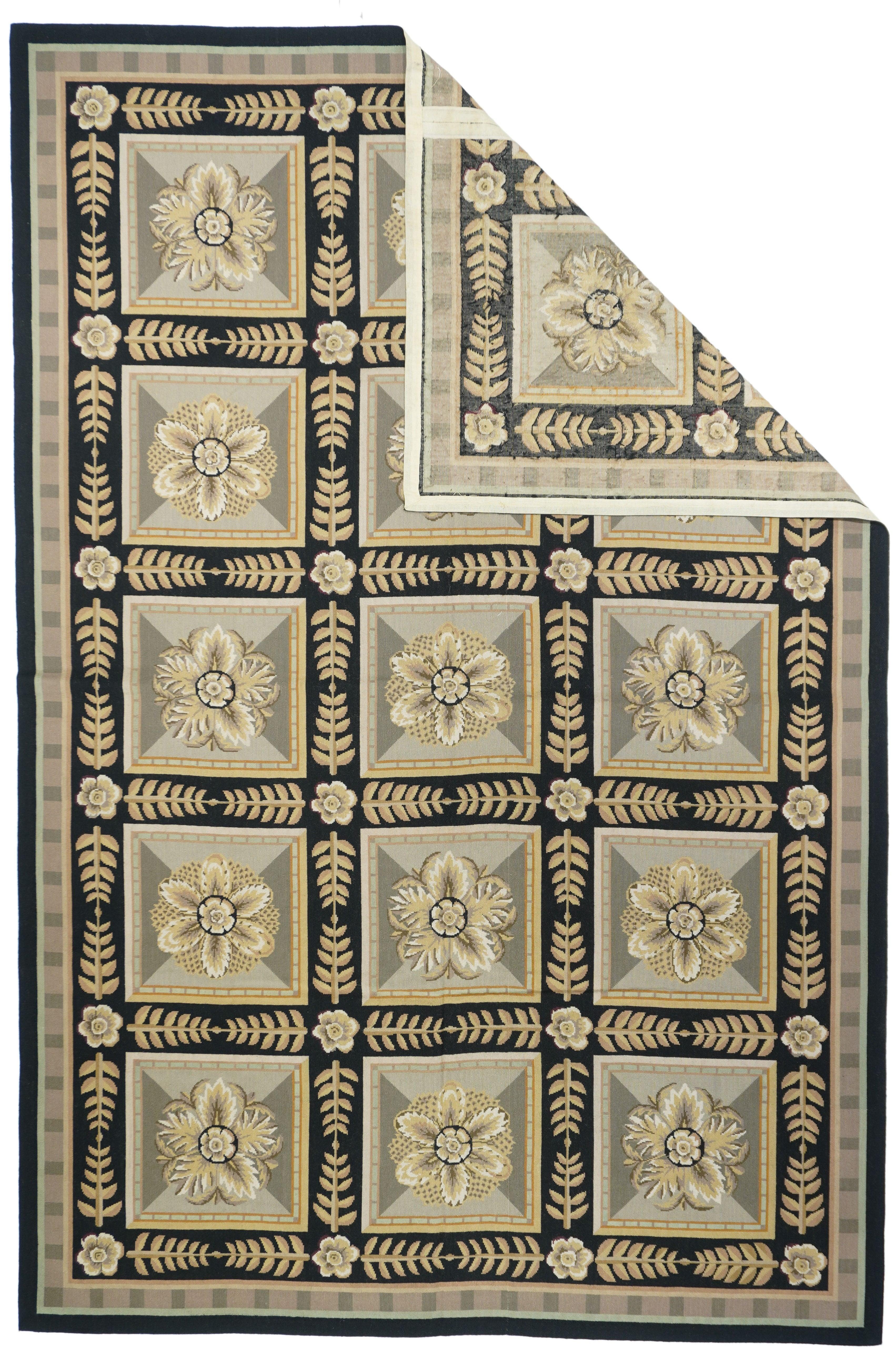 Tappeto francese Aubusson Design 5'11'' x 8'11''.
