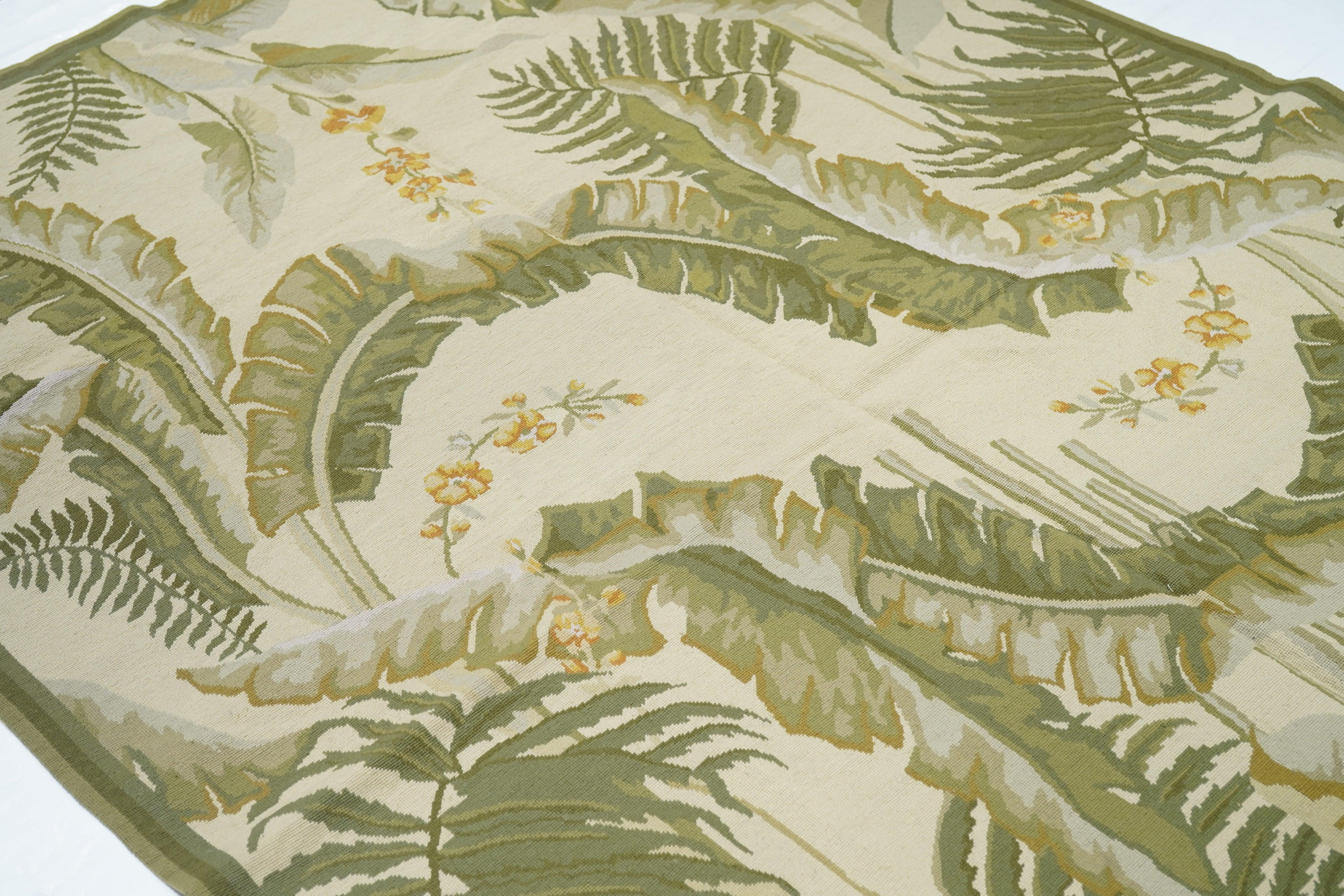 Contemporary French Aubusson Design Rug 5'11'' x 8'11'' For Sale
