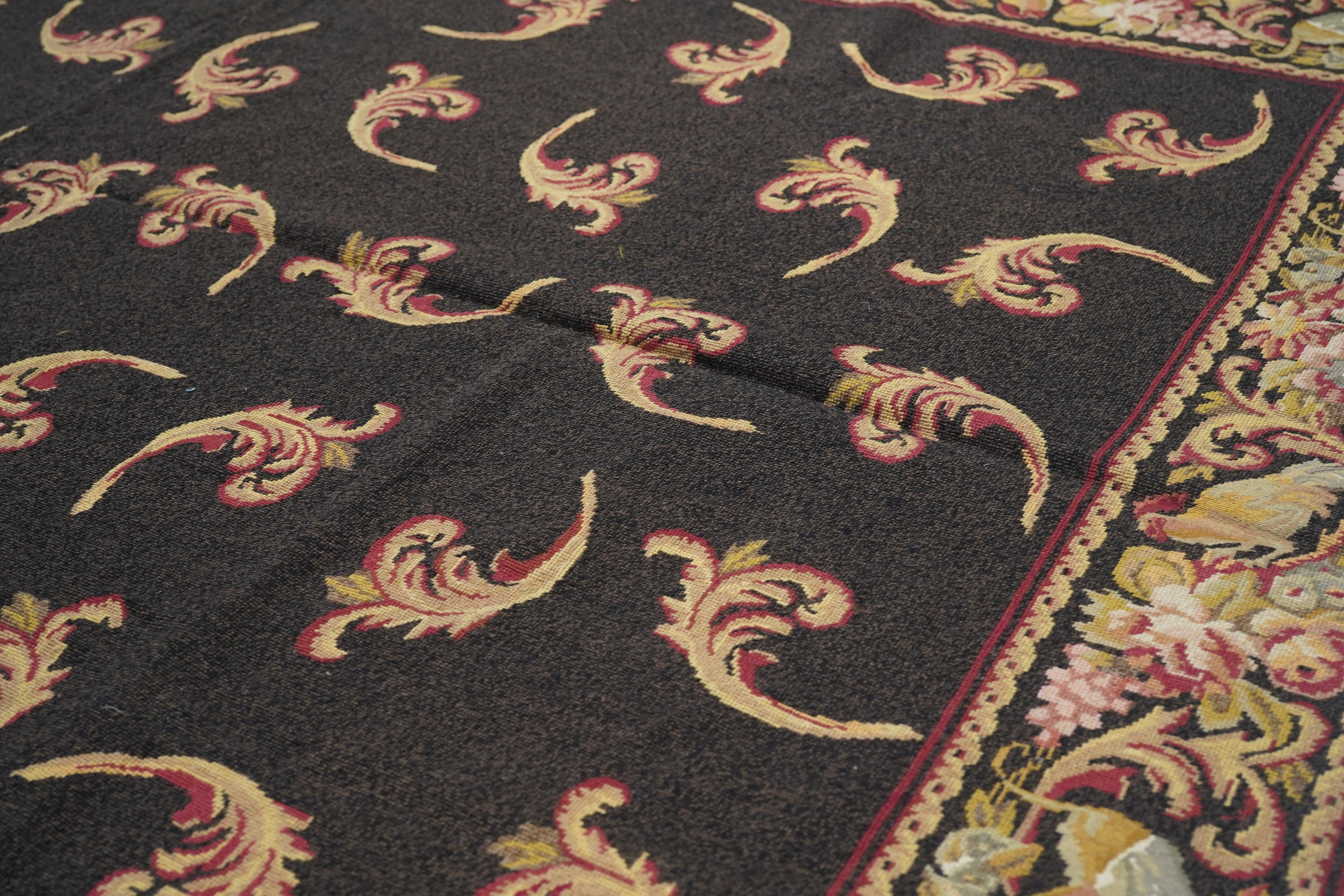 Französischer Teppich im Aubusson-Design 5'11'' x 8'11'' (Wolle) im Angebot
