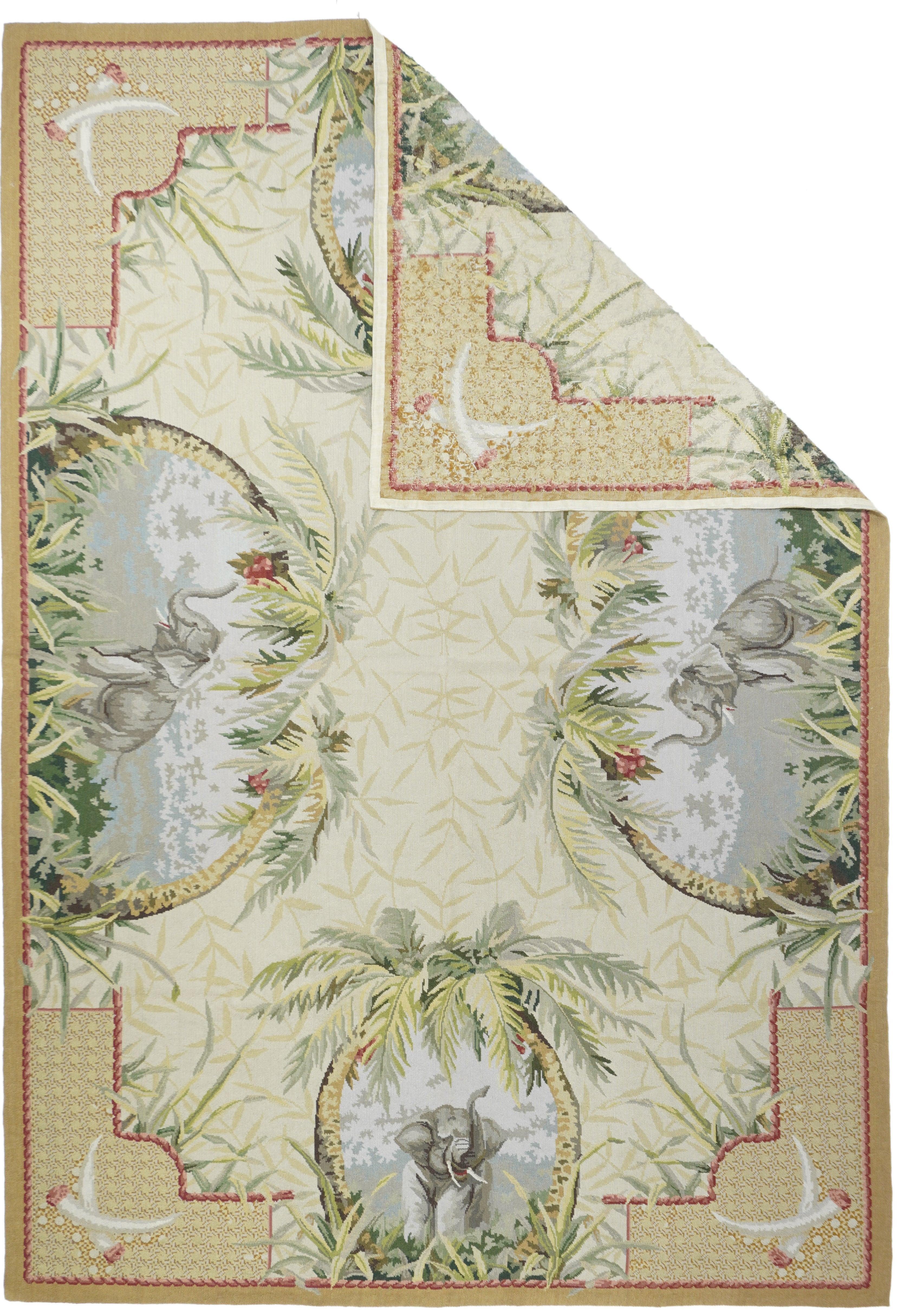 Tappeto design francese Aubusson 5'11'' x 9'0''.