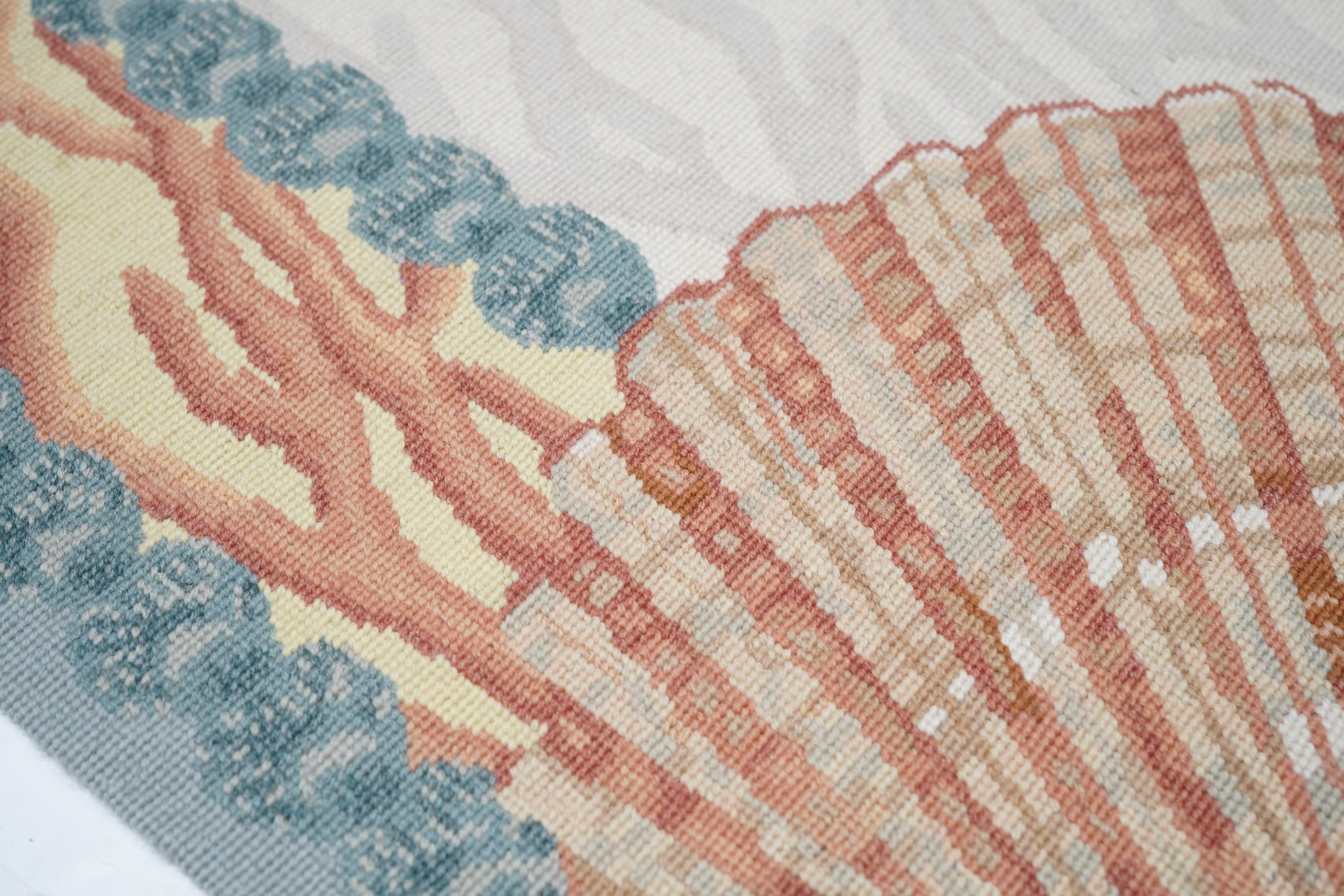 Französischer Aubusson-Design-Teppich 5'11'' x 9'0