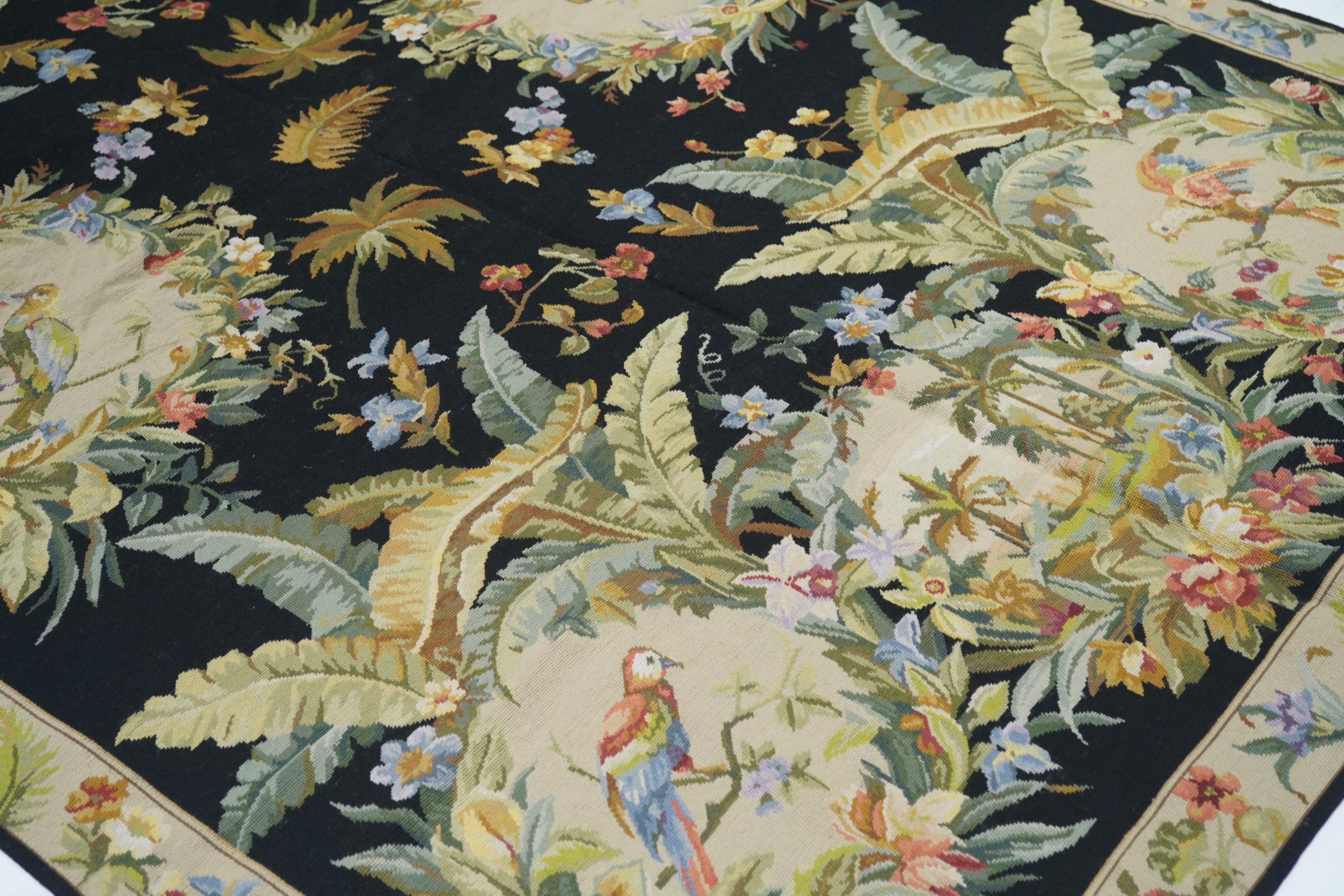 Contemporary French Aubusson Design Rug 5'11'' x 9'0