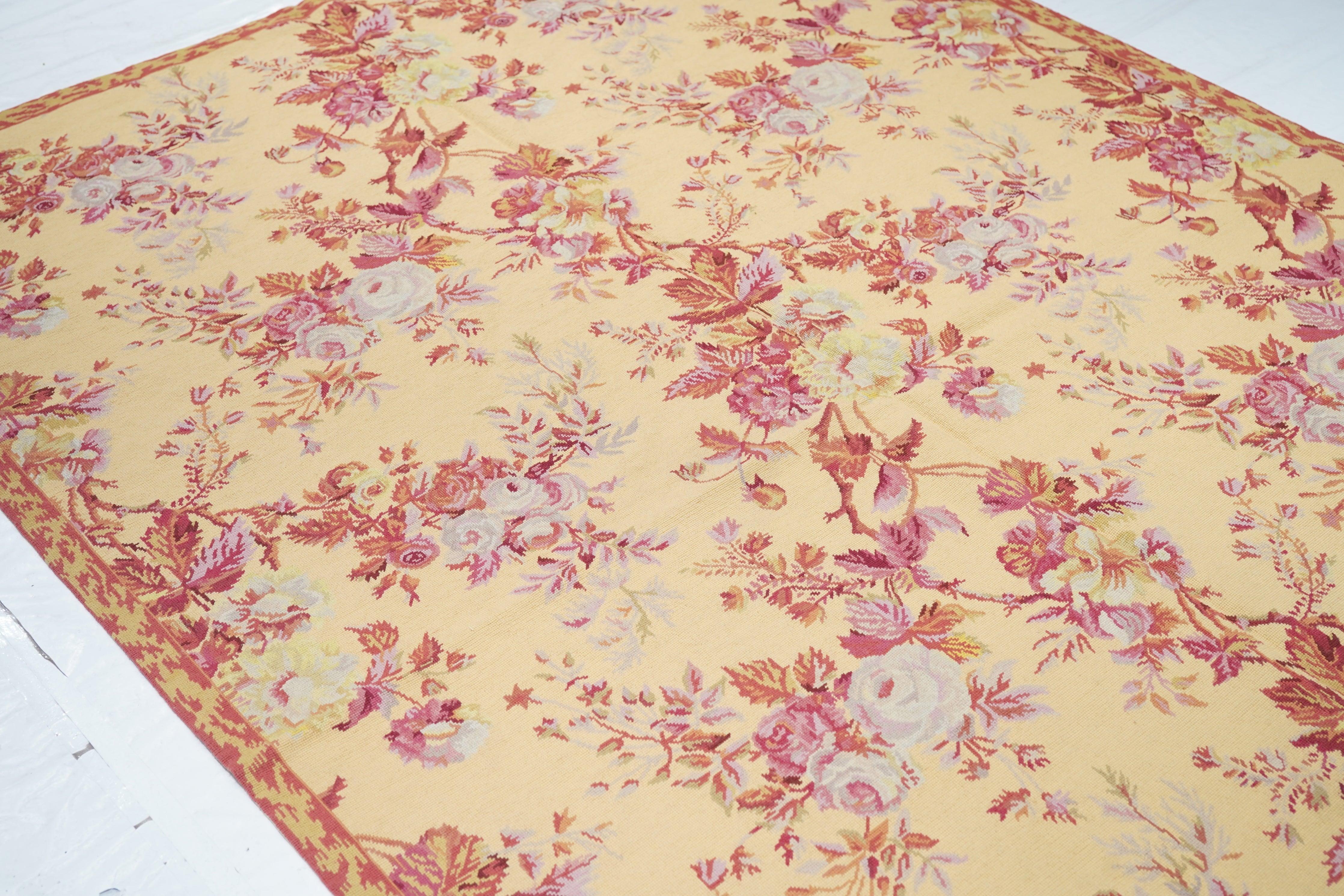 Wool French Aubusson Design Rug 5'11'' x 9'0