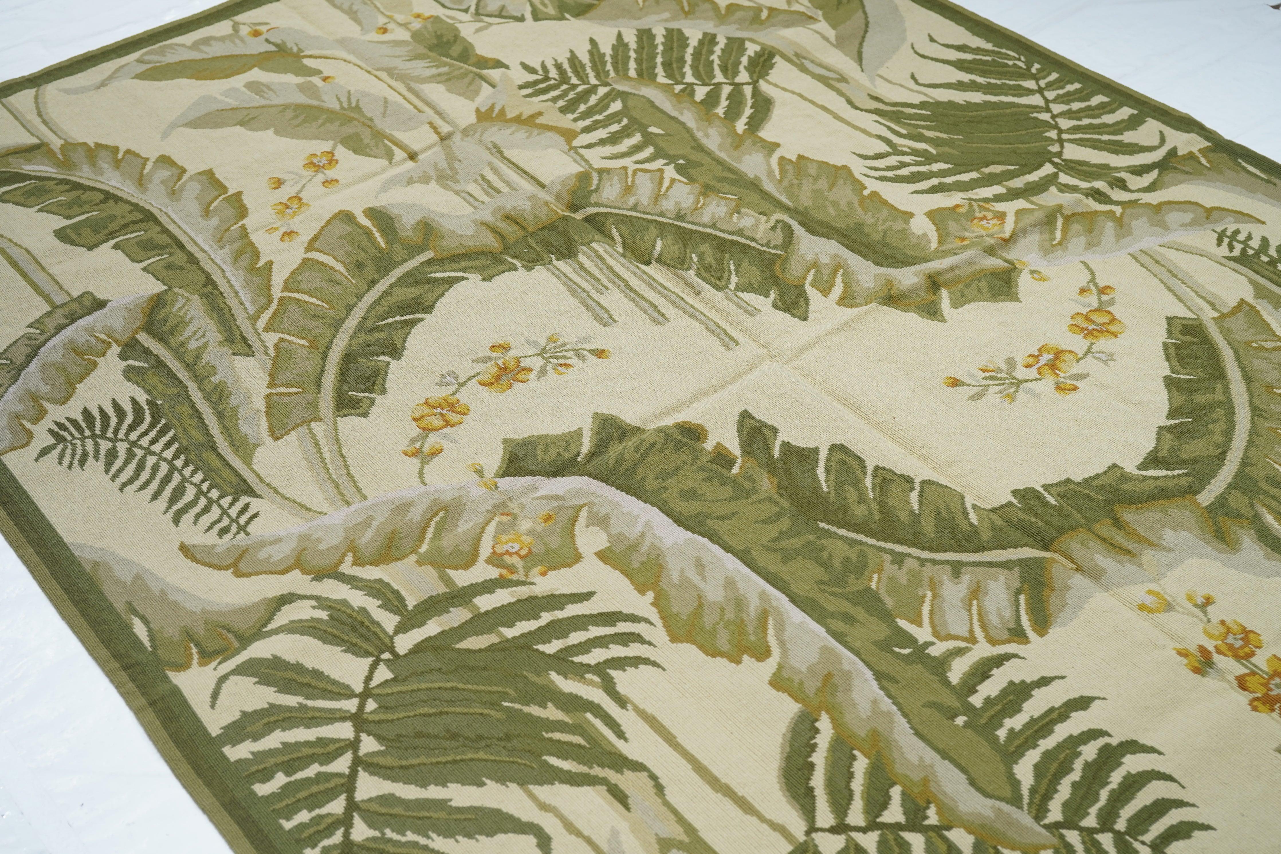 Wool French Aubusson Design Rug 5'11'' x 9'0