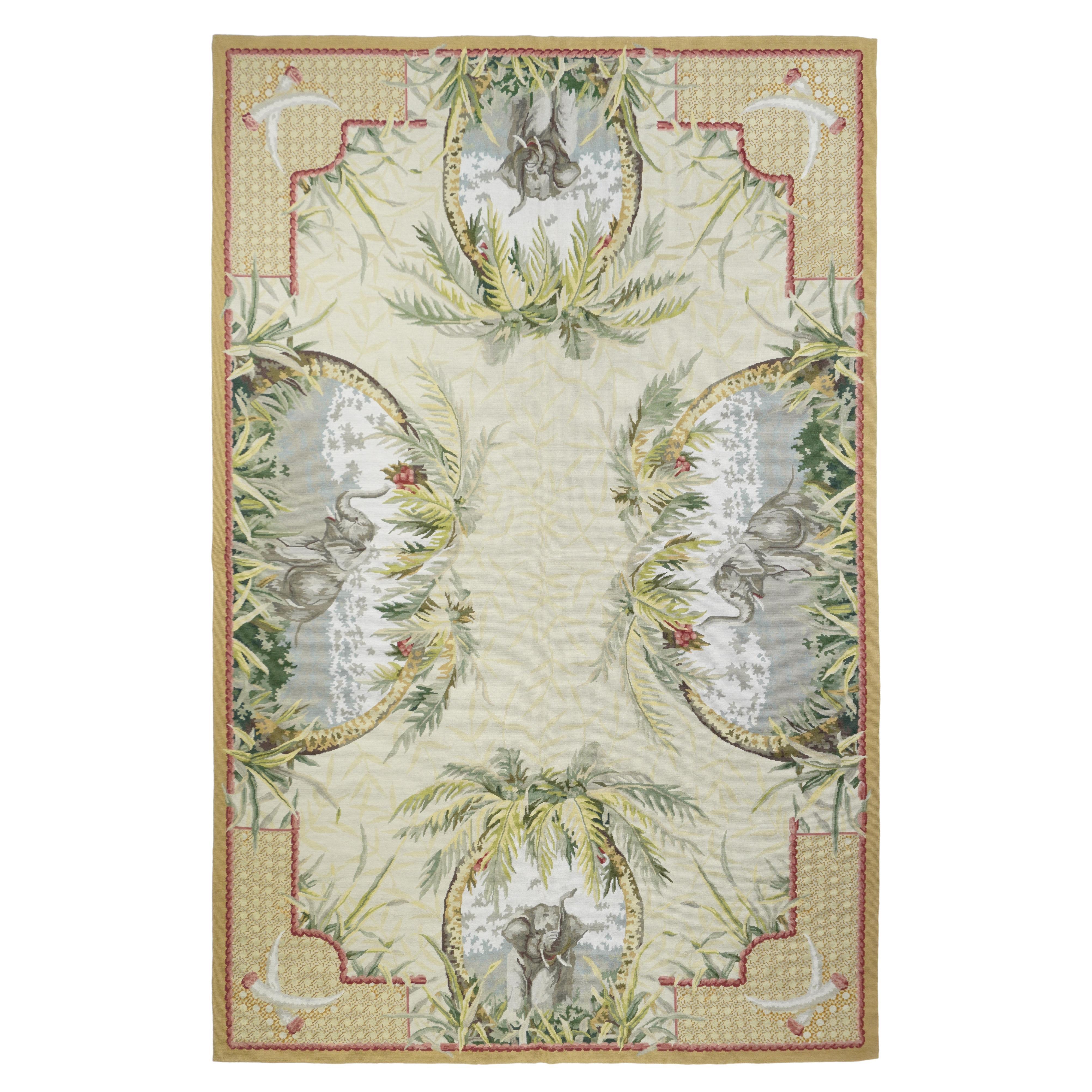 French Aubusson Design Rug 5'11'' x 9'1''