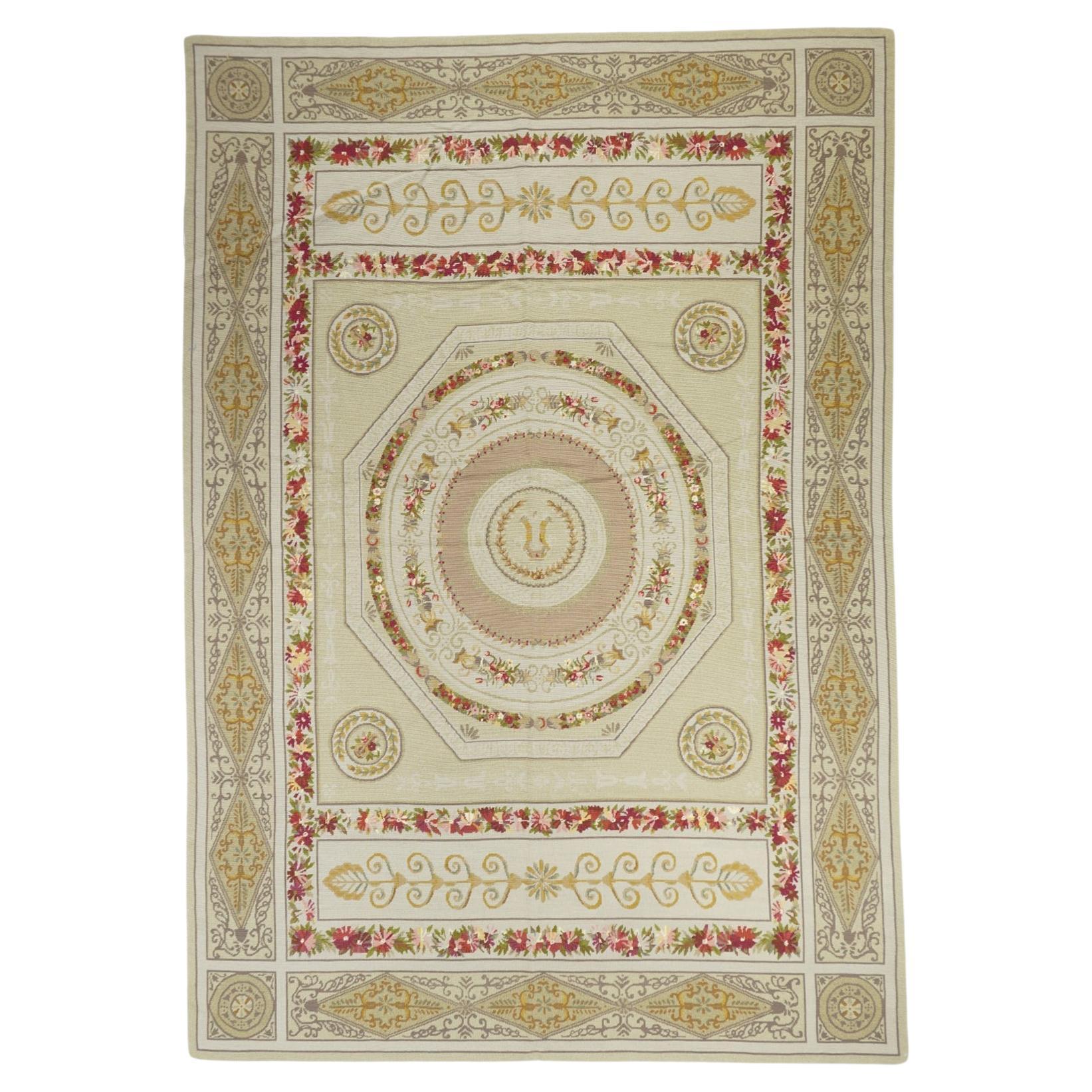 French Aubusson Design Rug 6'0" x 9'0" For Sale