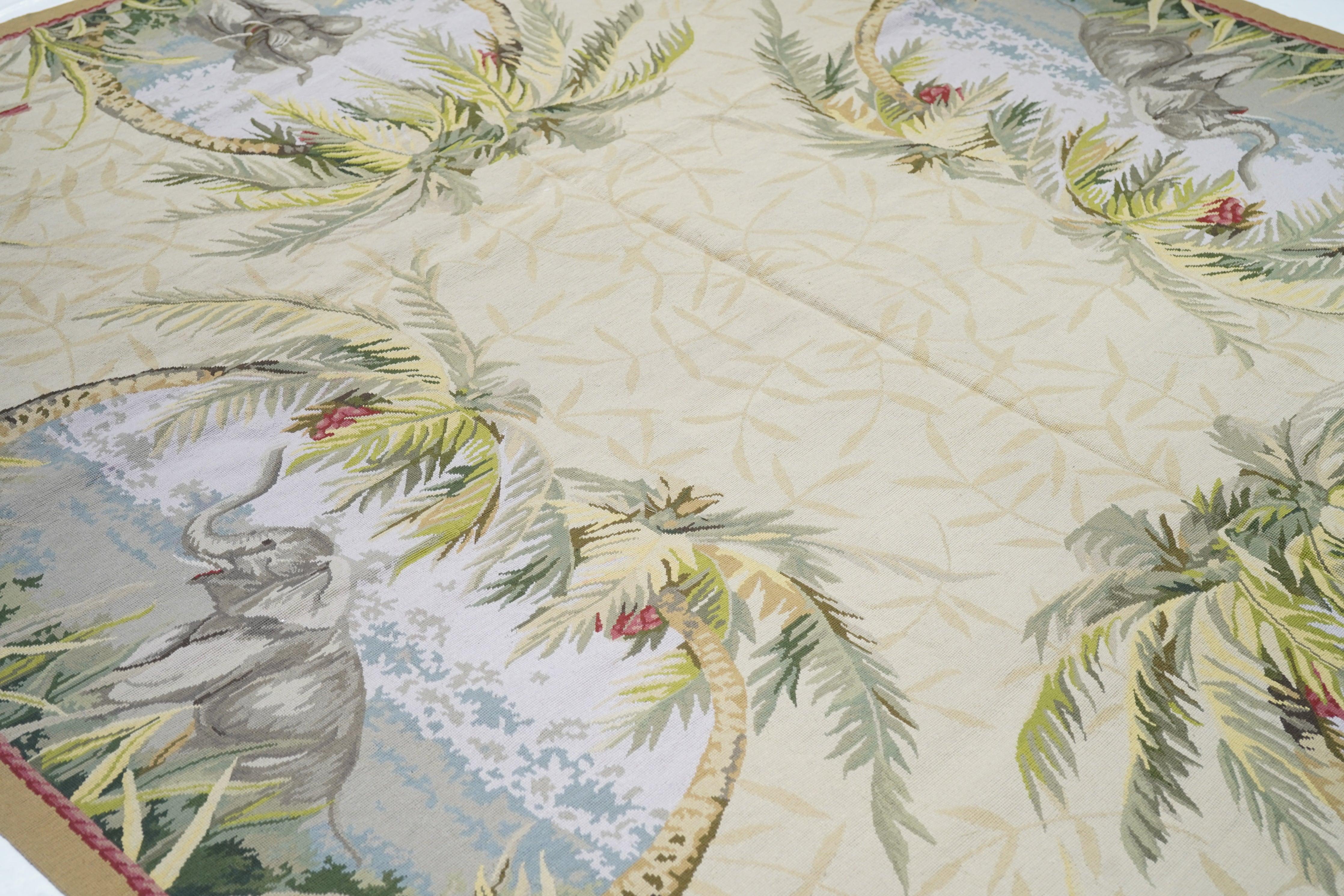 French Aubusson Design Rug 7'10'' x 9'11'' For Sale 1