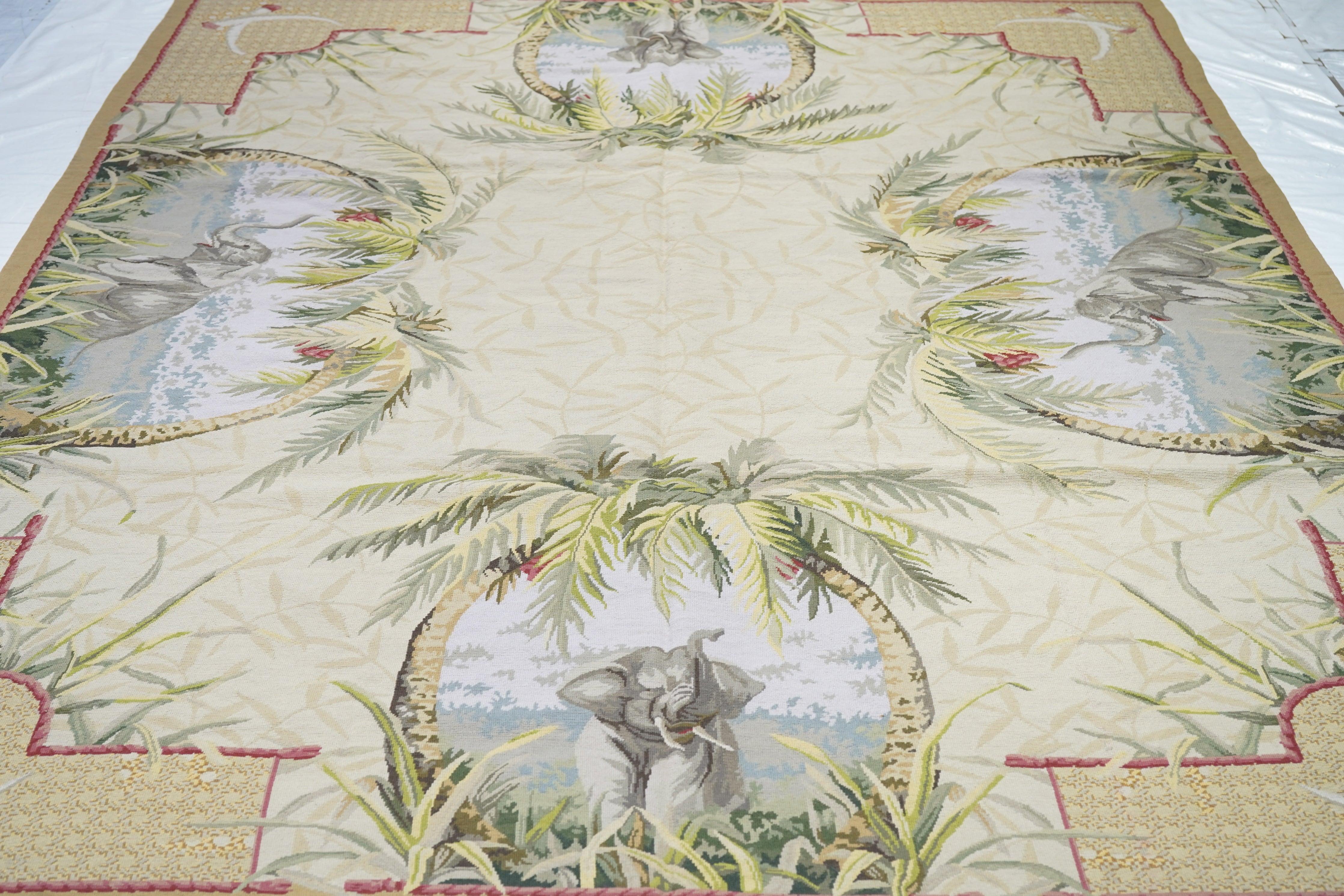 French Aubusson Design Rug 7'10'' x 9'11'' For Sale 2