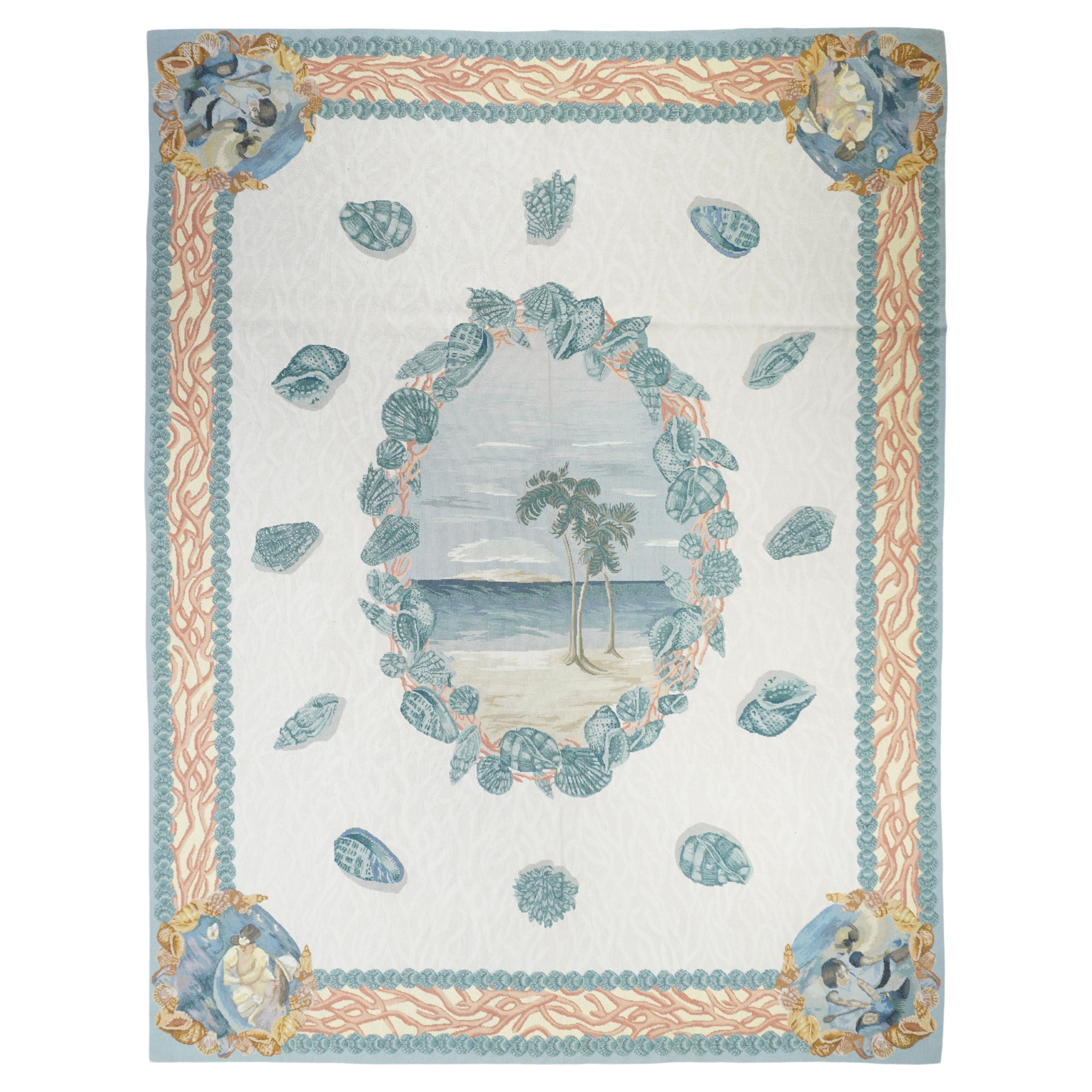 French Aubusson Design Rug 7'10'' x 9'11''