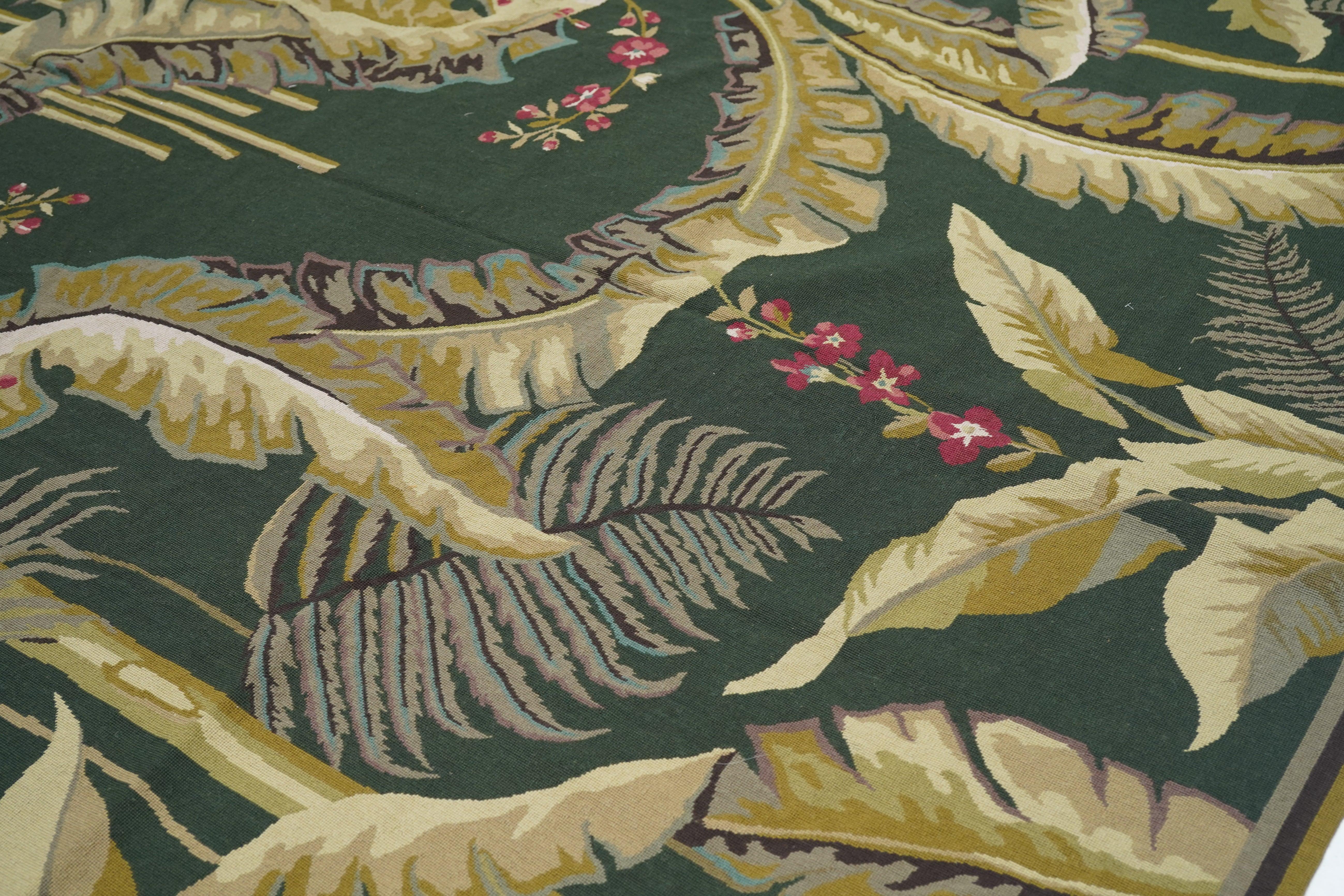 XXI secolo e contemporaneo Tappeto francese con design Aubusson  8' x 10' in vendita