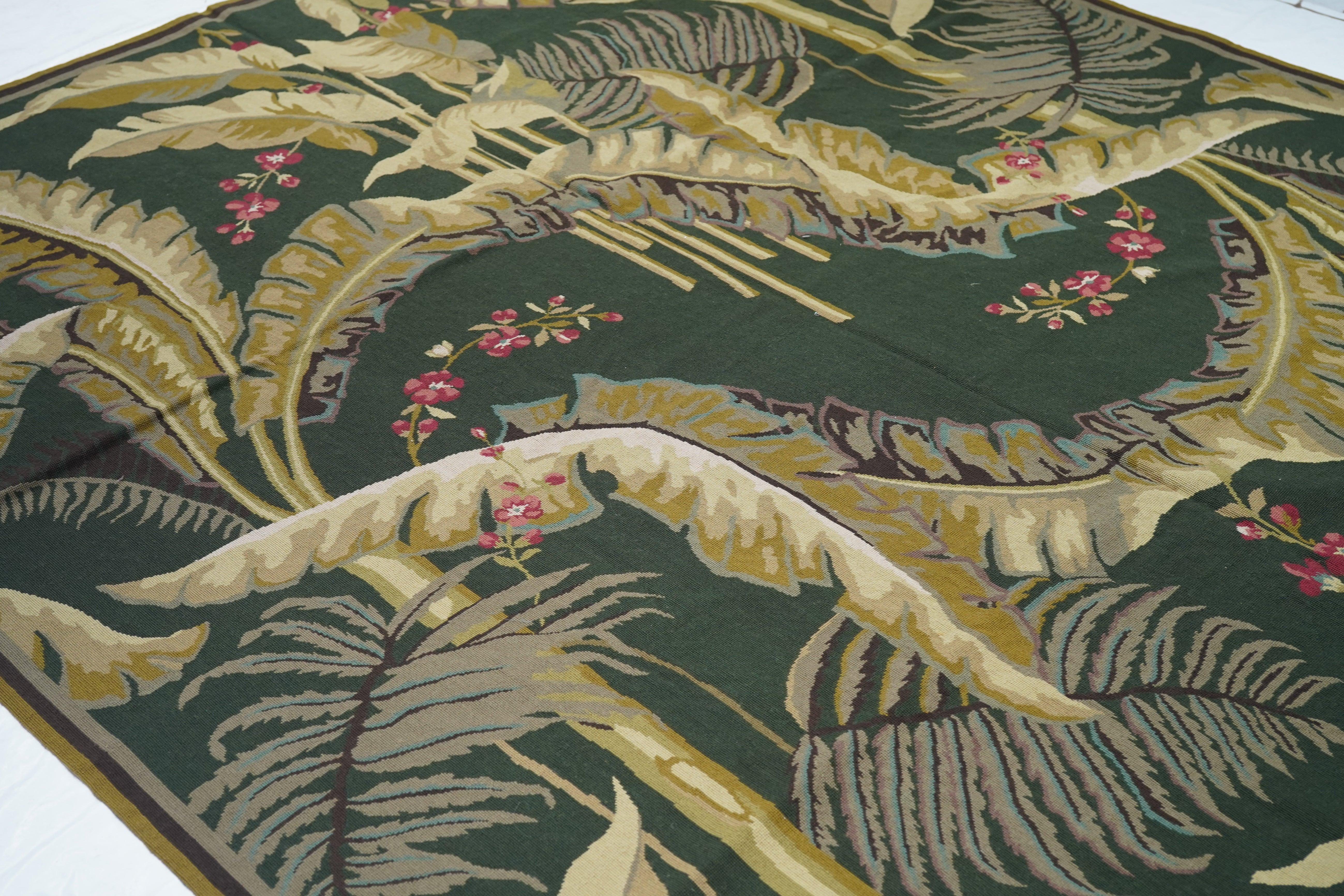 Lana Tappeto francese con design Aubusson  8' x 10' in vendita