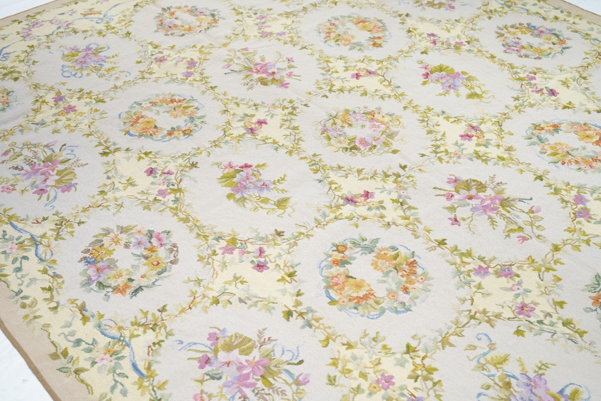 Lana Tappeto design francese Aubusson 8' x 10' in vendita