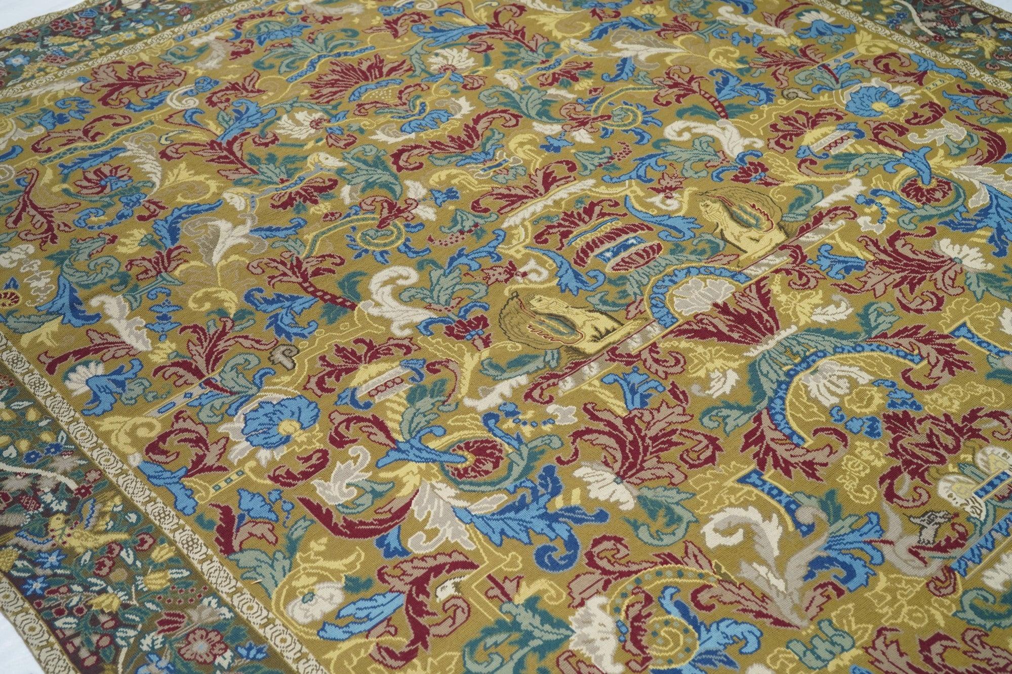 Lana Tappeto design francese Aubusson 8' x 10' in vendita