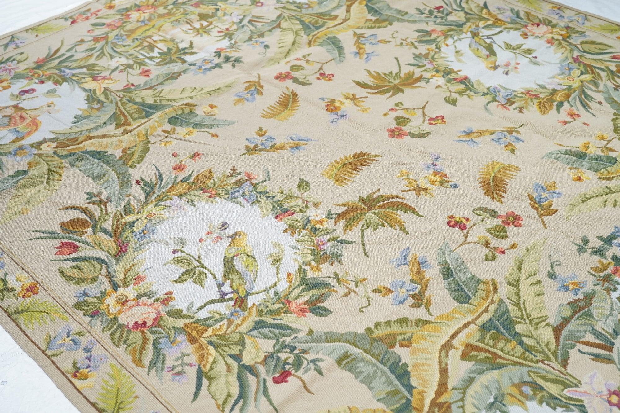 Wool French Aubusson Design Rug 8'0'' x 10'0'' For Sale