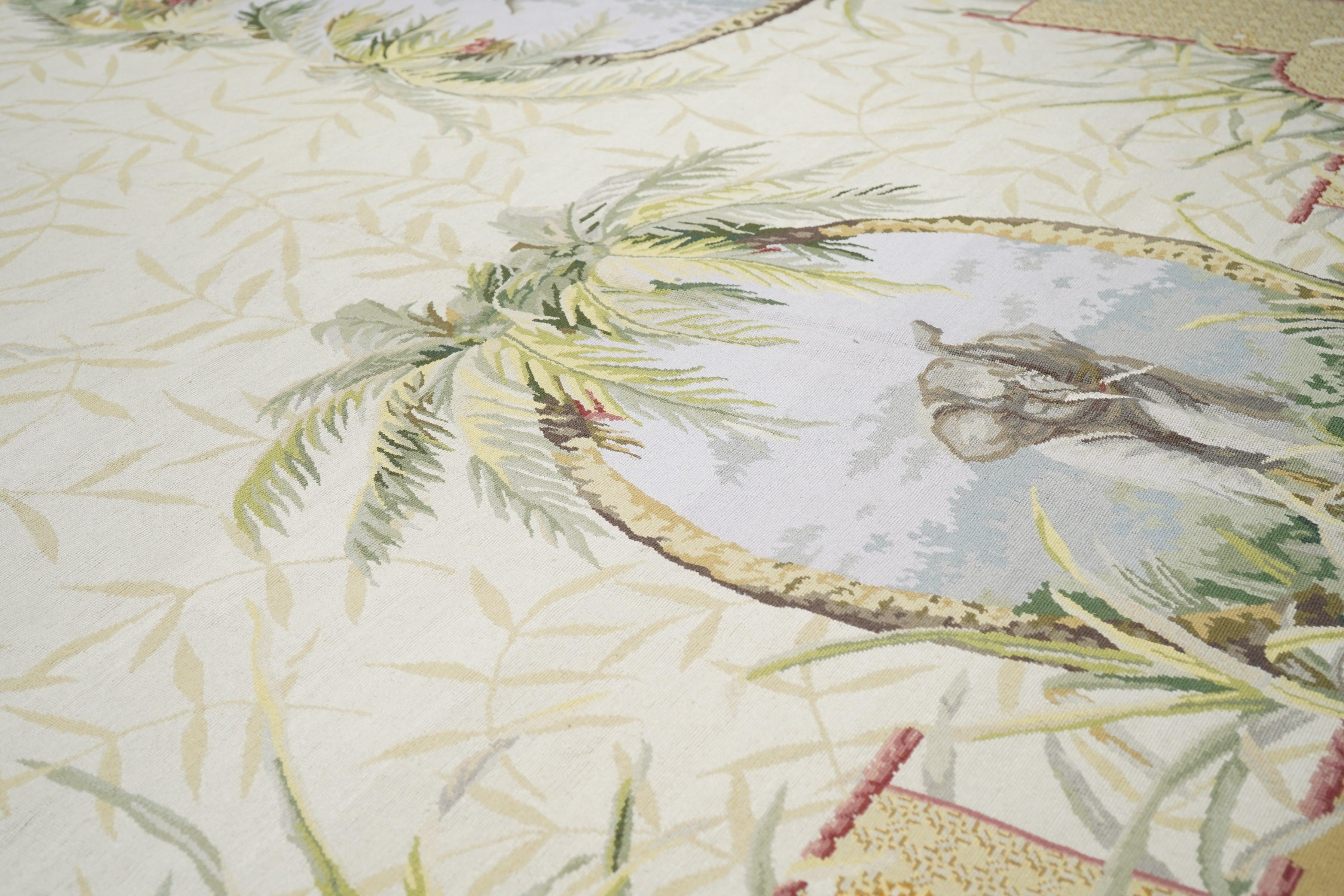 Französischer Teppich im Aubusson-Design 8'10'' x 11'10'' (21. Jahrhundert und zeitgenössisch) im Angebot
