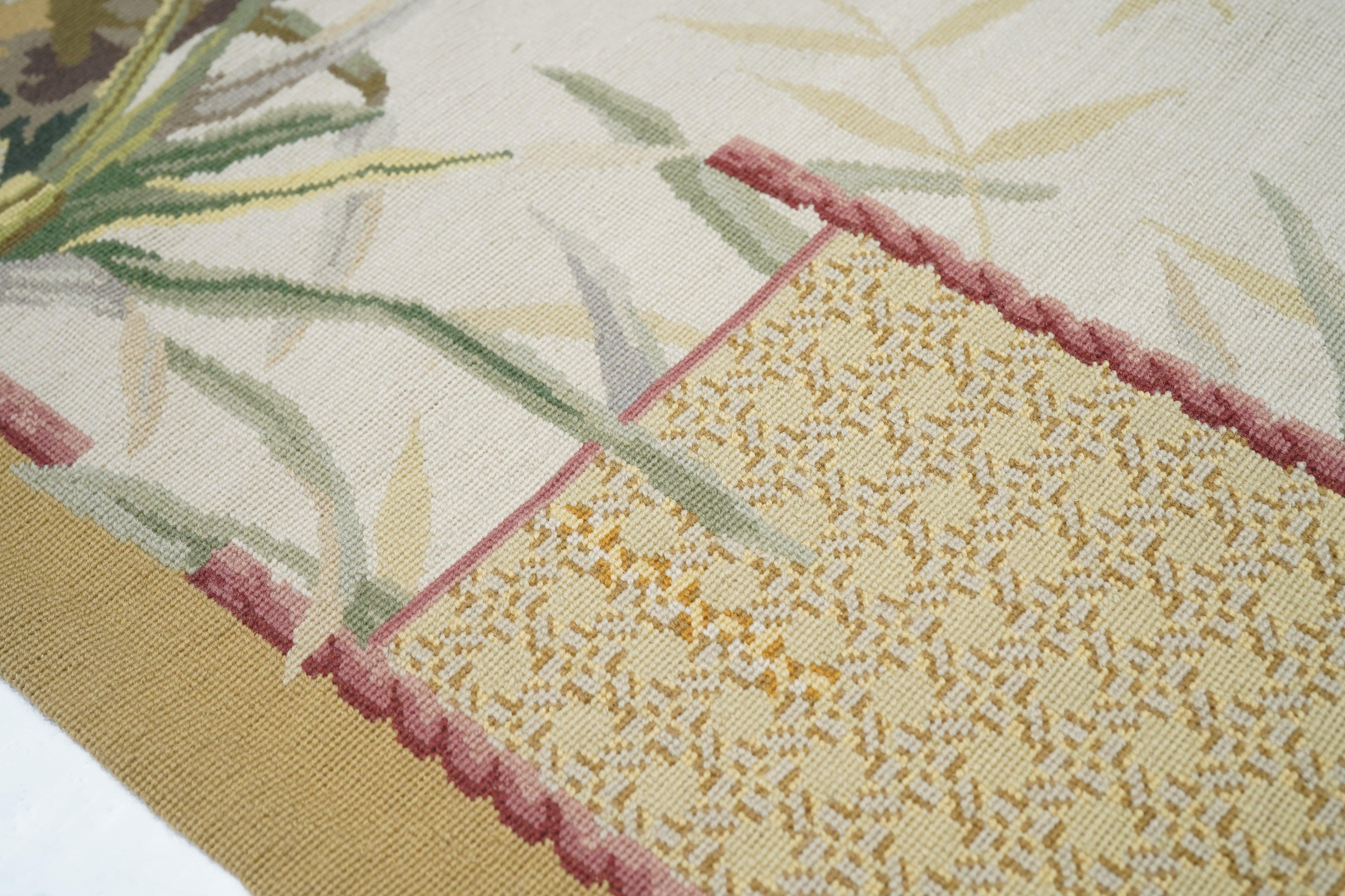 Französischer Teppich im Aubusson-Design 8'10'' x 11'10'' (Wolle) im Angebot