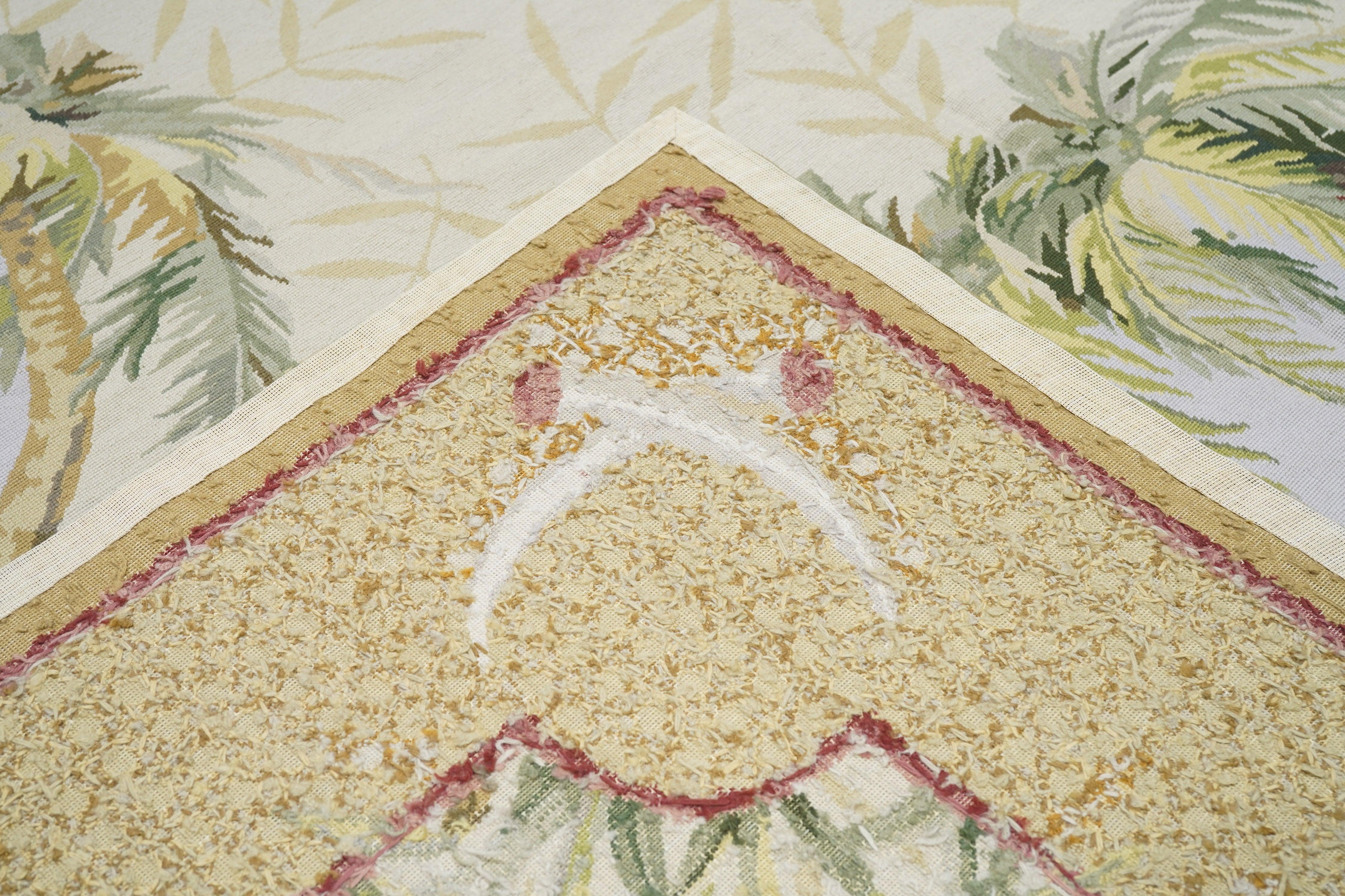 Französischer Teppich im Aubusson-Design 8'10'' x 11'10'' im Angebot 3