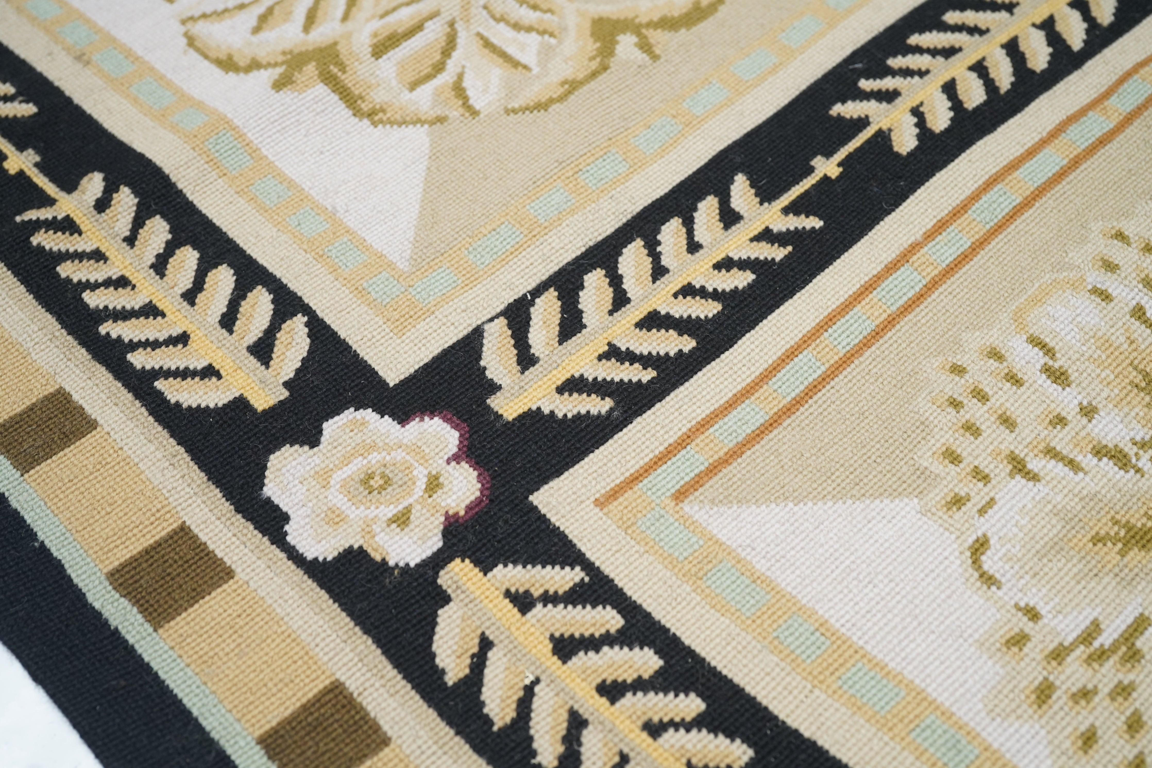 Contemporary French Aubusson Design Rug 8'10'' x 12'1'' For Sale