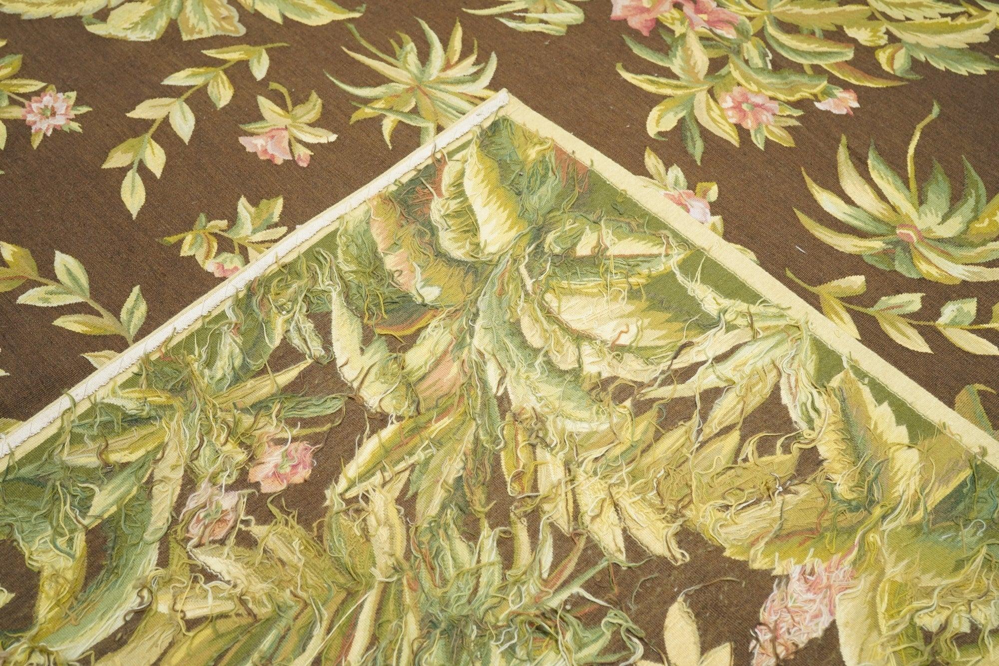 French Aubusson Design Rug 9' x 12' For Sale 5