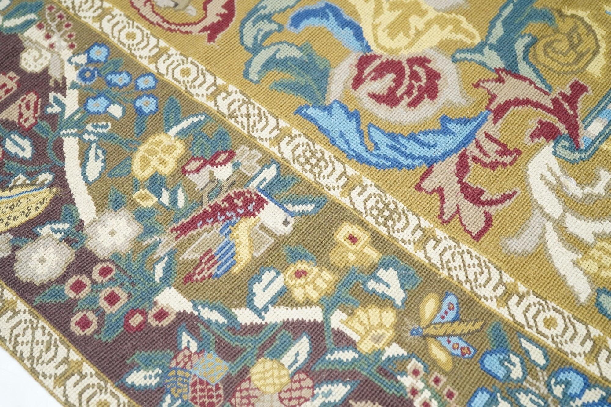 Wool French Aubusson Design Rug 9' x 12' For Sale