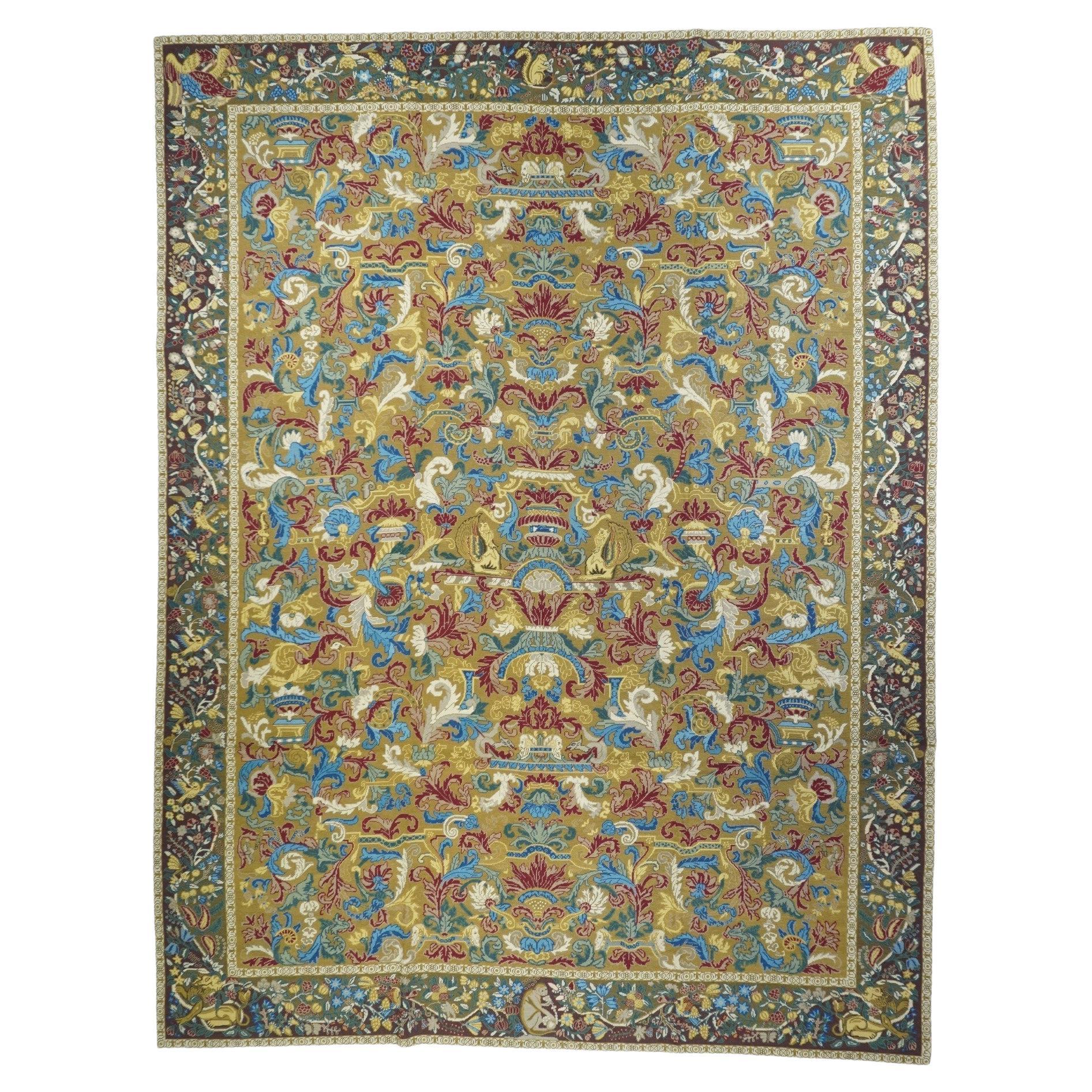 French Aubusson Design Rug 9' x 12' For Sale
