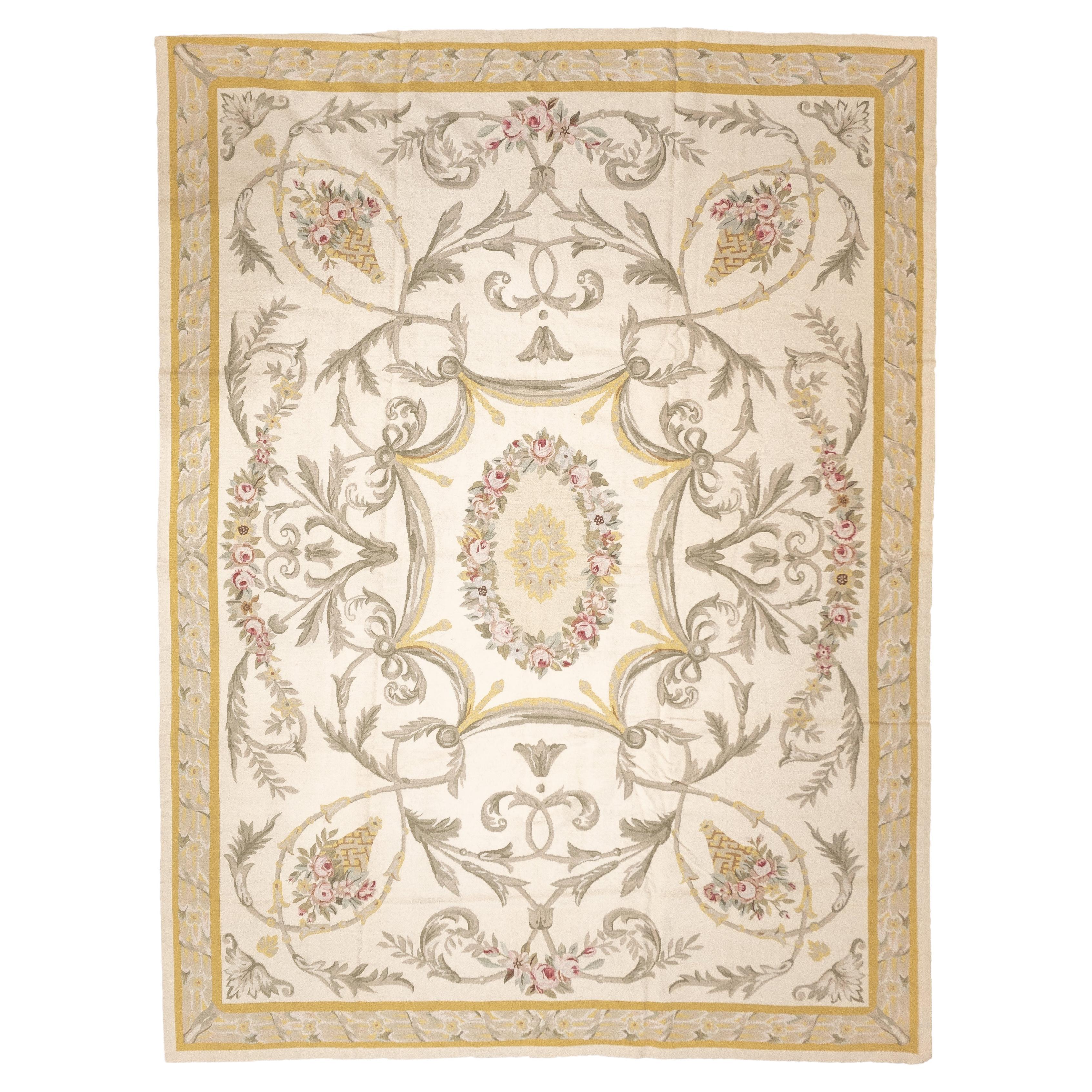 French Aubusson Design Rug 9' x 12'