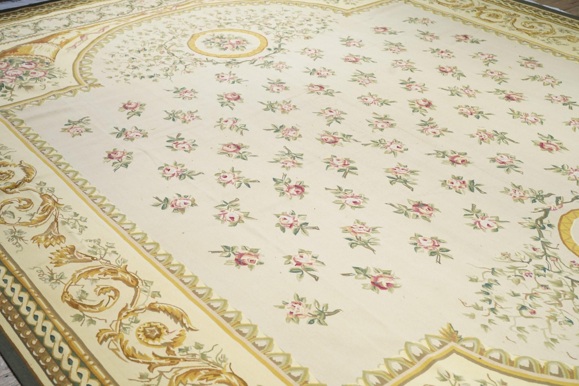 French Aubusson Design Tapestry Rug For Sale 1