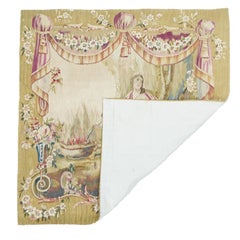 French Aubusson Design Tapestry Rug 2'8'' x 2'8''