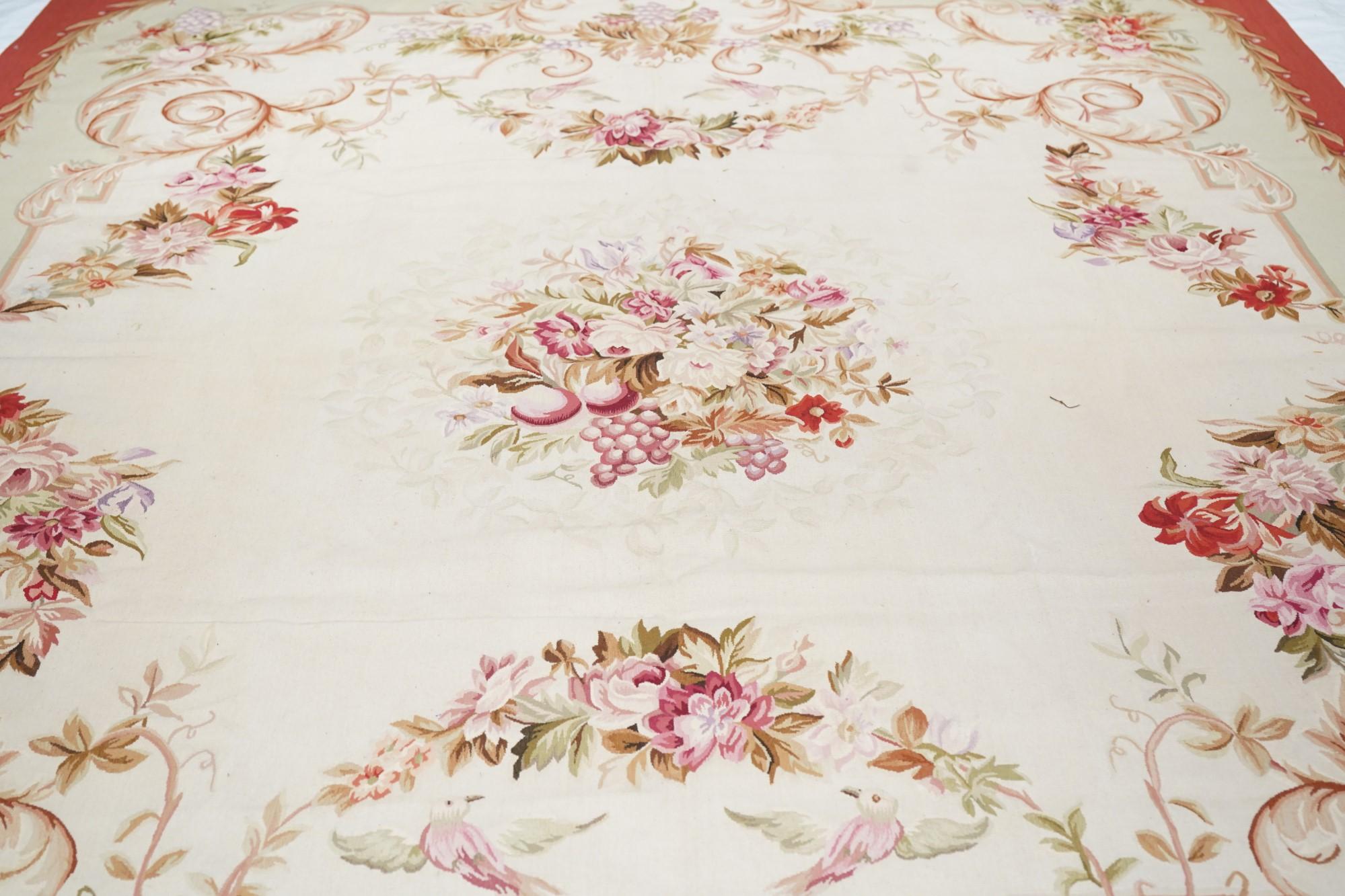 Vintage Aubusson Design Tapestry 8'10'' x 12'2'' For Sale 2