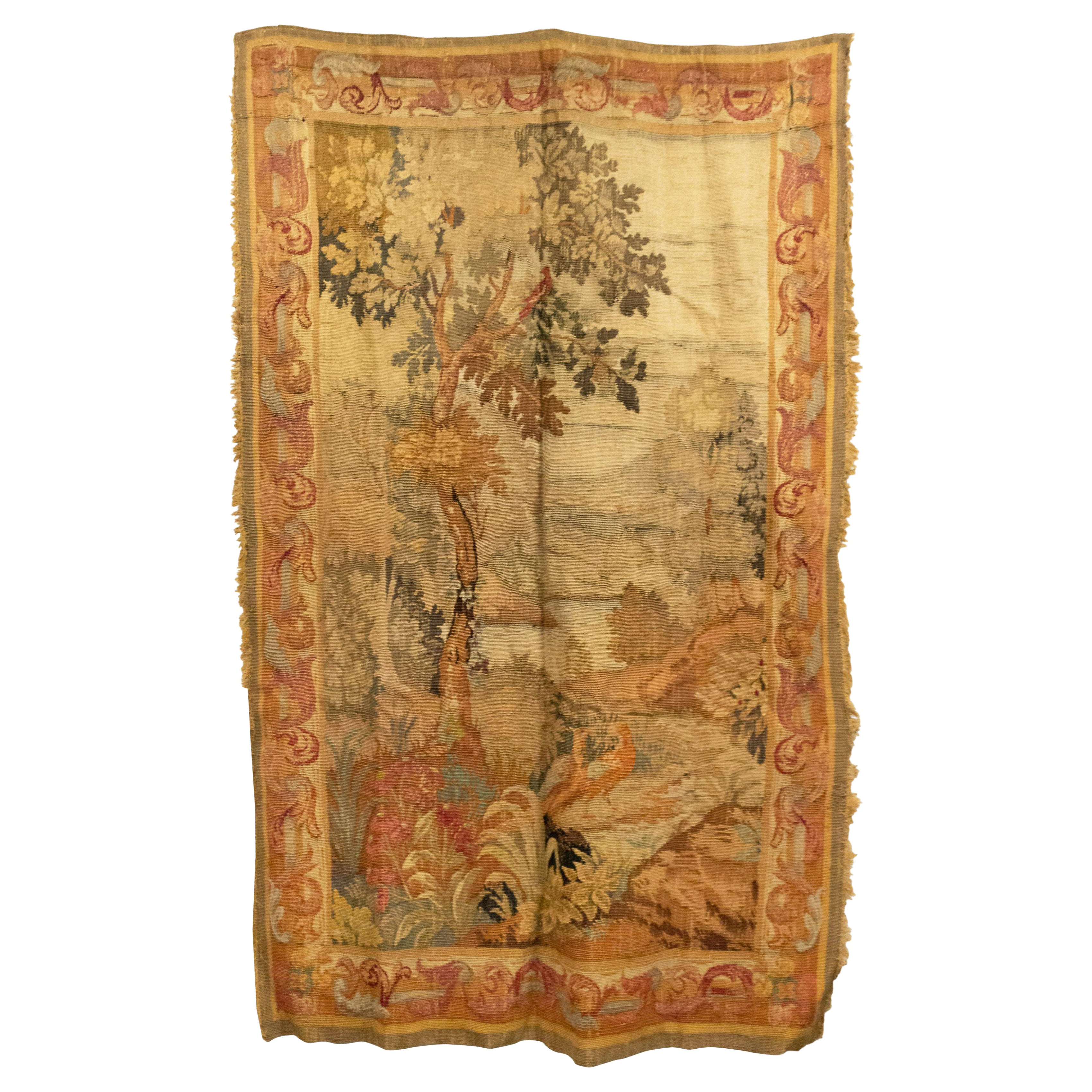 French Aubusson Floral Tapestry