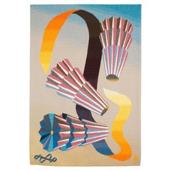 French Aubusson Handwoven Tapestry - Comets and Ribbon