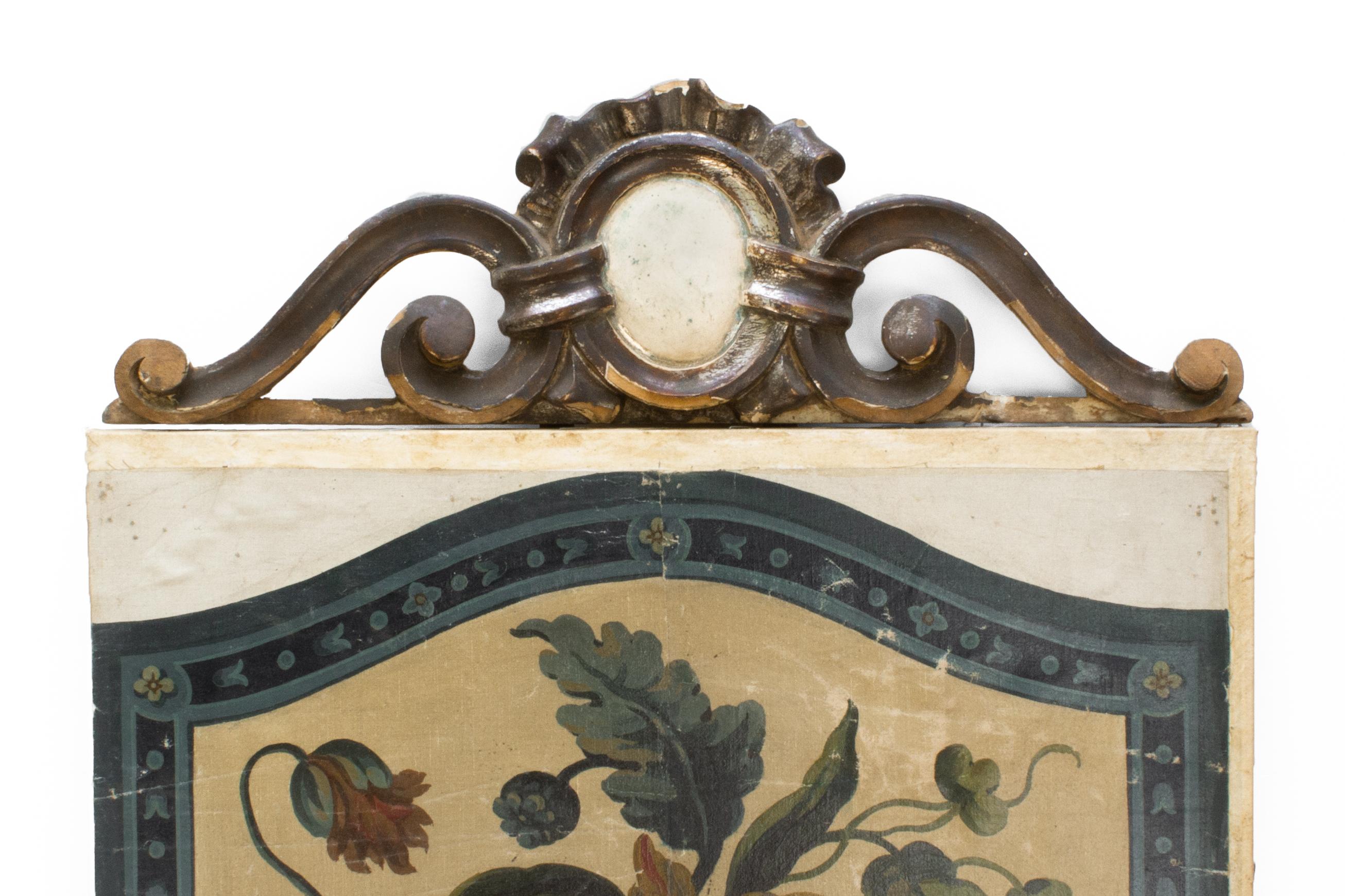 Hand-Carved French Aubusson Painting Framed with an 18th Century French Fragment For Sale