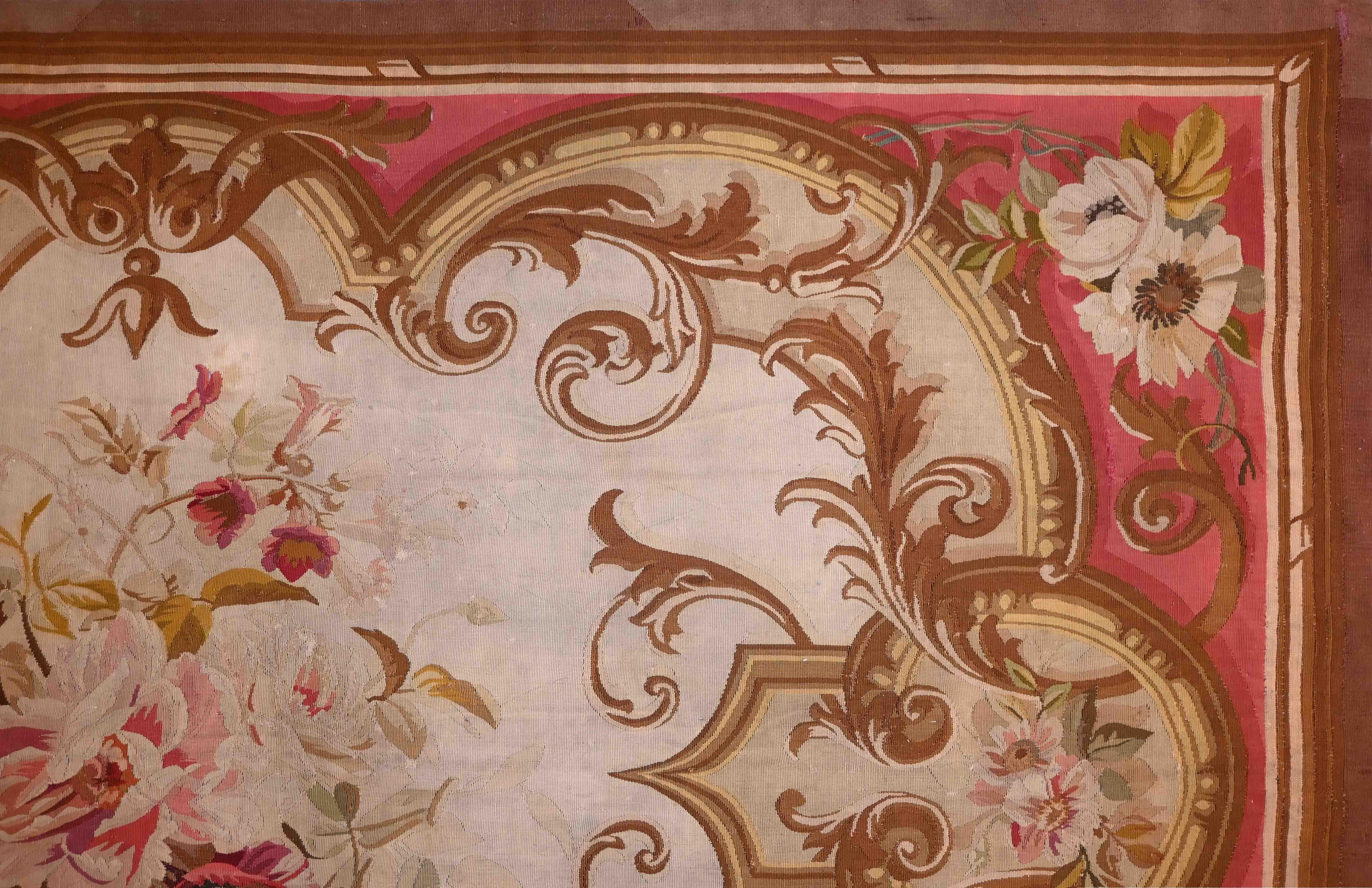 Französischer Aubusson-Teppich im Stil Napoleons III. des 19. Jahrhunderts – 265x166, Nr. 1359 (Mittleres 19. Jahrhundert) im Angebot