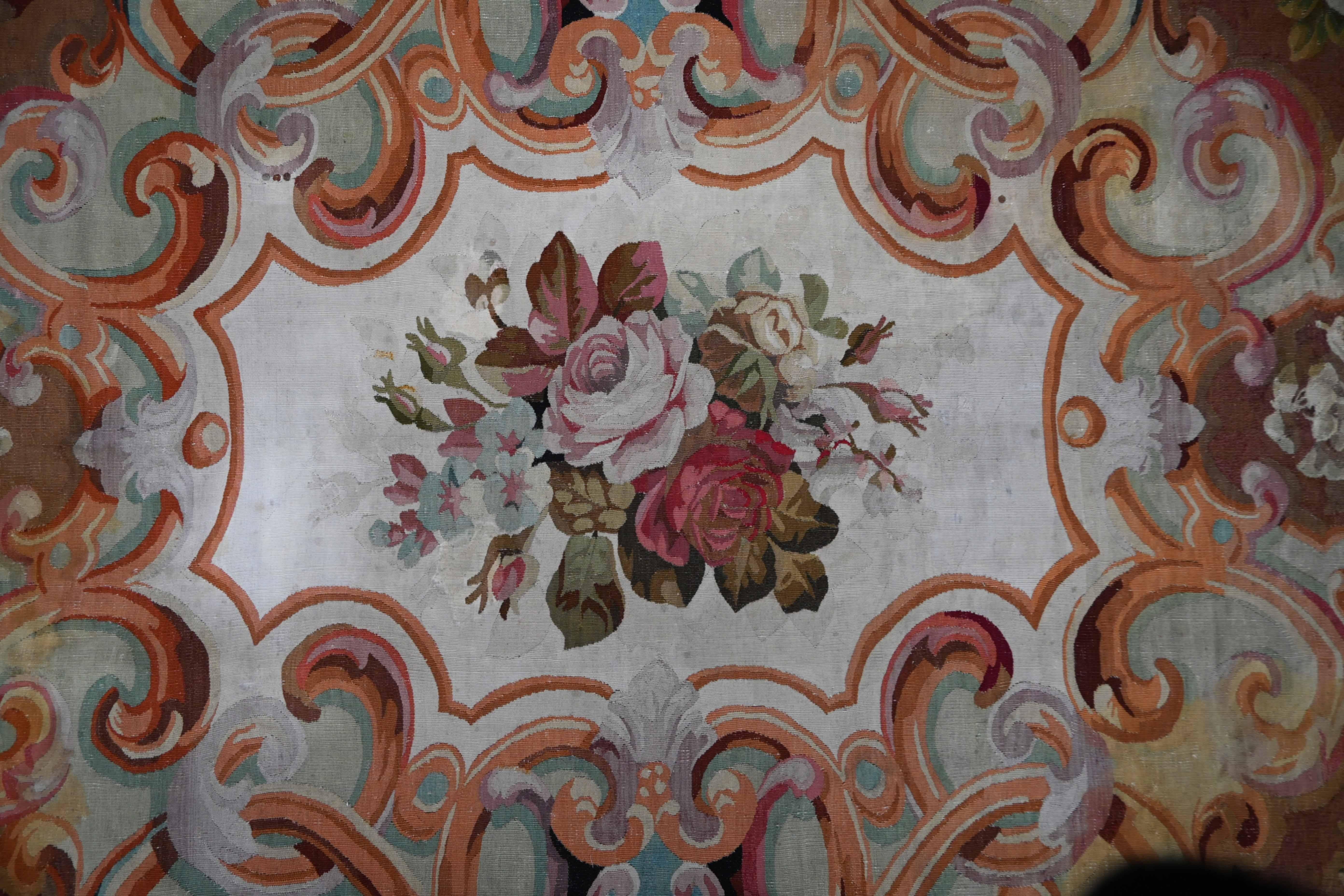 Francese Tappeto Aubusson francese del XIX secolo, stile Napoleone III - 305x225 - No. 1612 in vendita