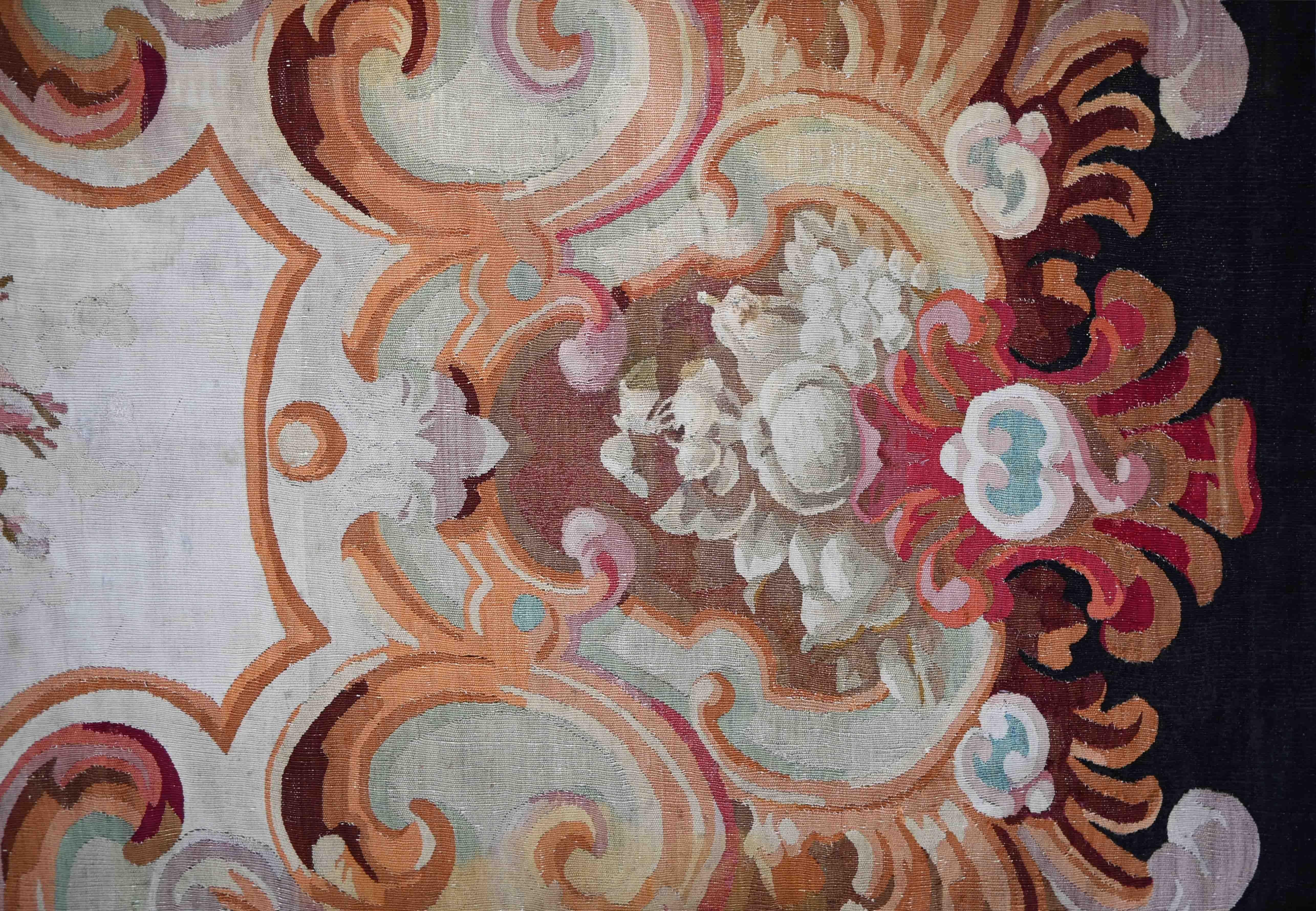 Tessuto a mano Tappeto Aubusson francese del XIX secolo, stile Napoleone III - 305x225 - No. 1612 in vendita