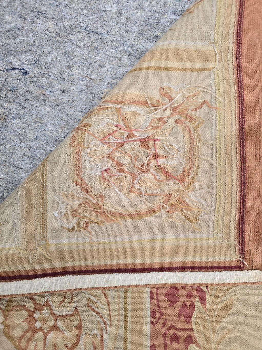 French Aubusson rug 9x12 For Sale 1