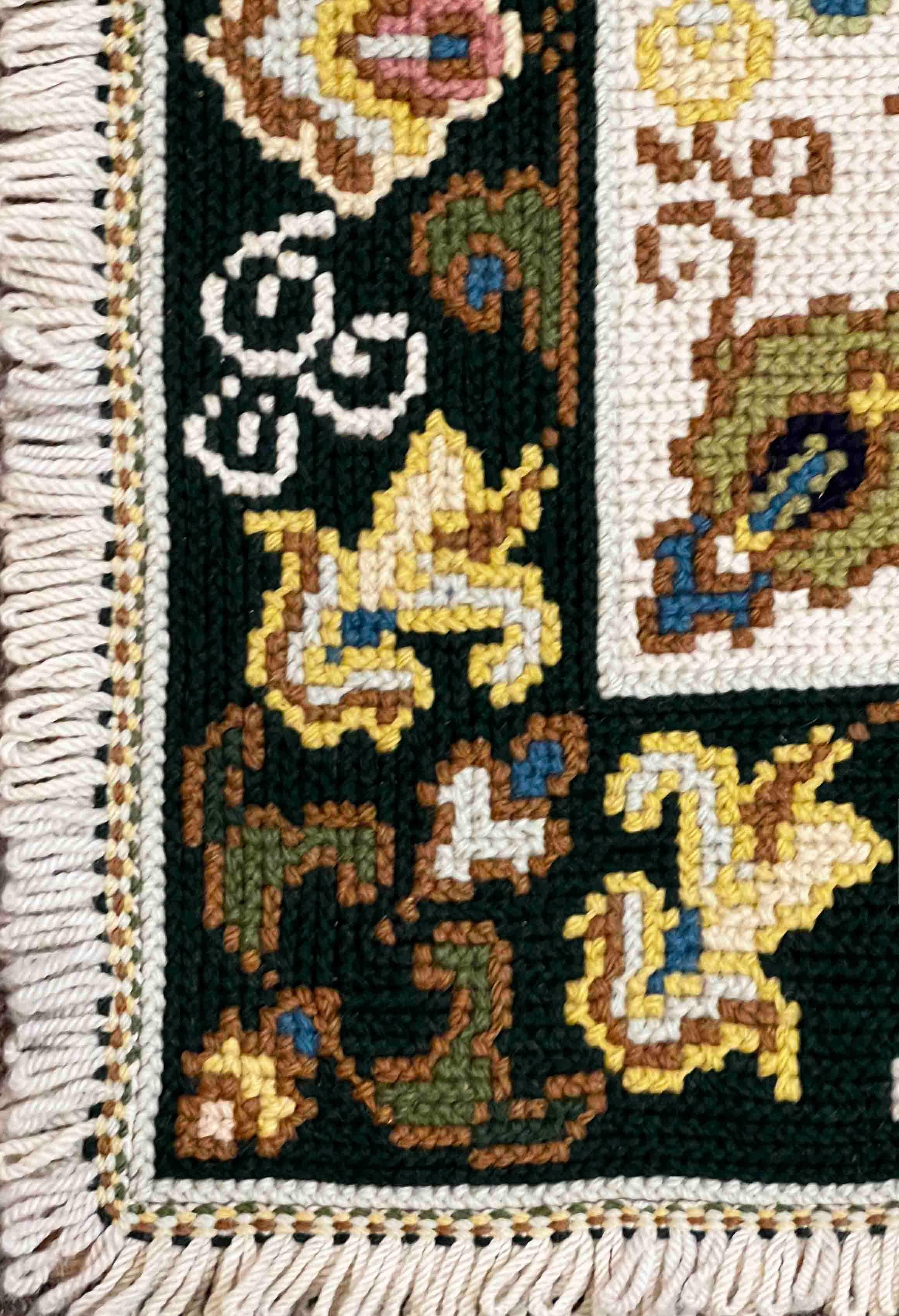 Late 19th Century French Aubusson Rug Petit-Point circa 1880 - 117x62 Cm - No. 1213 For Sale