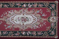 French Aubusson Runner Rug, Napoleon III Style, Circa 1950 - 392x92 - N° 1497