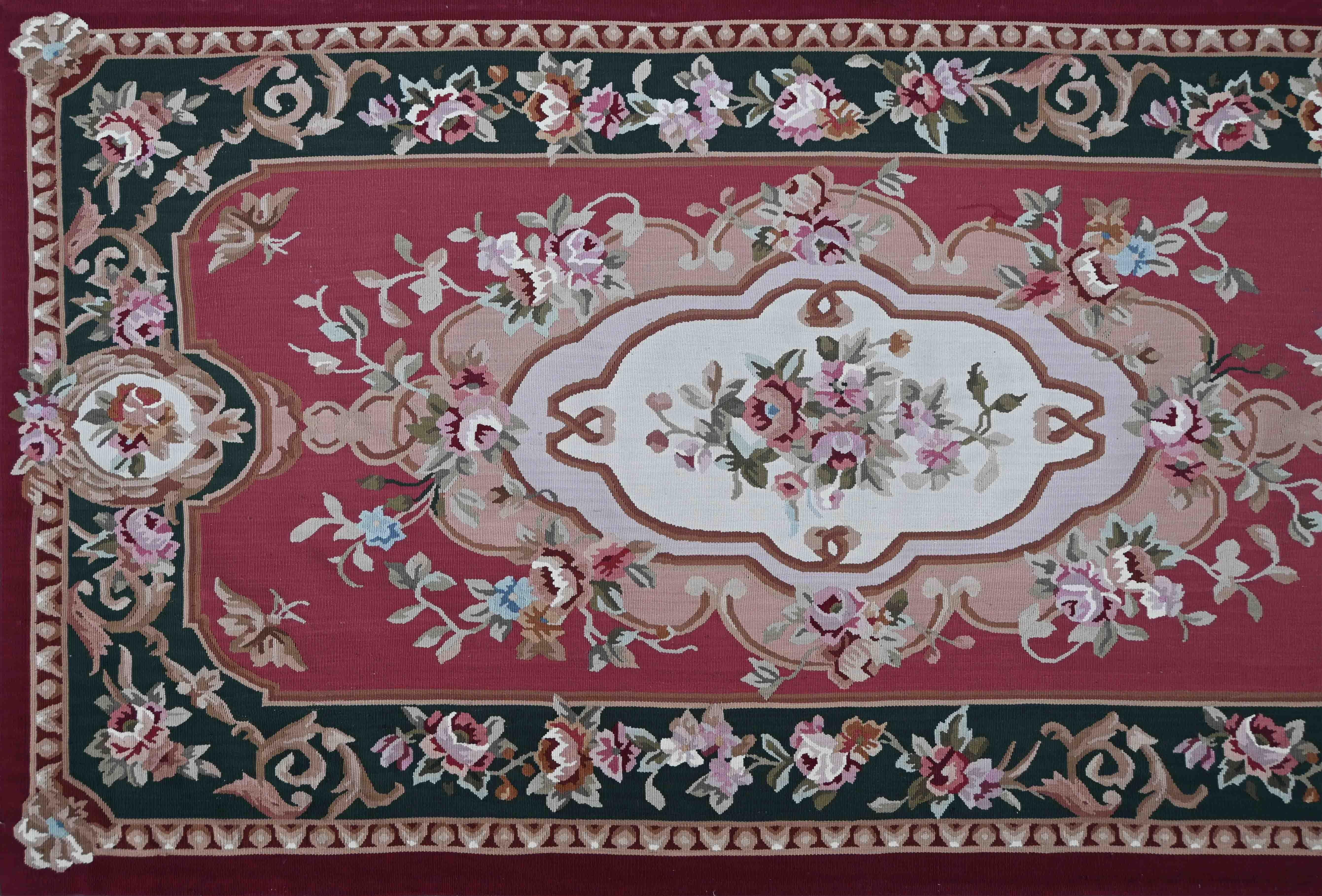 Stile provenzale Tappeto Aubusson francese, stile Napoleone III, CIRCA 1950 - 392x92 - N° 1497 in vendita