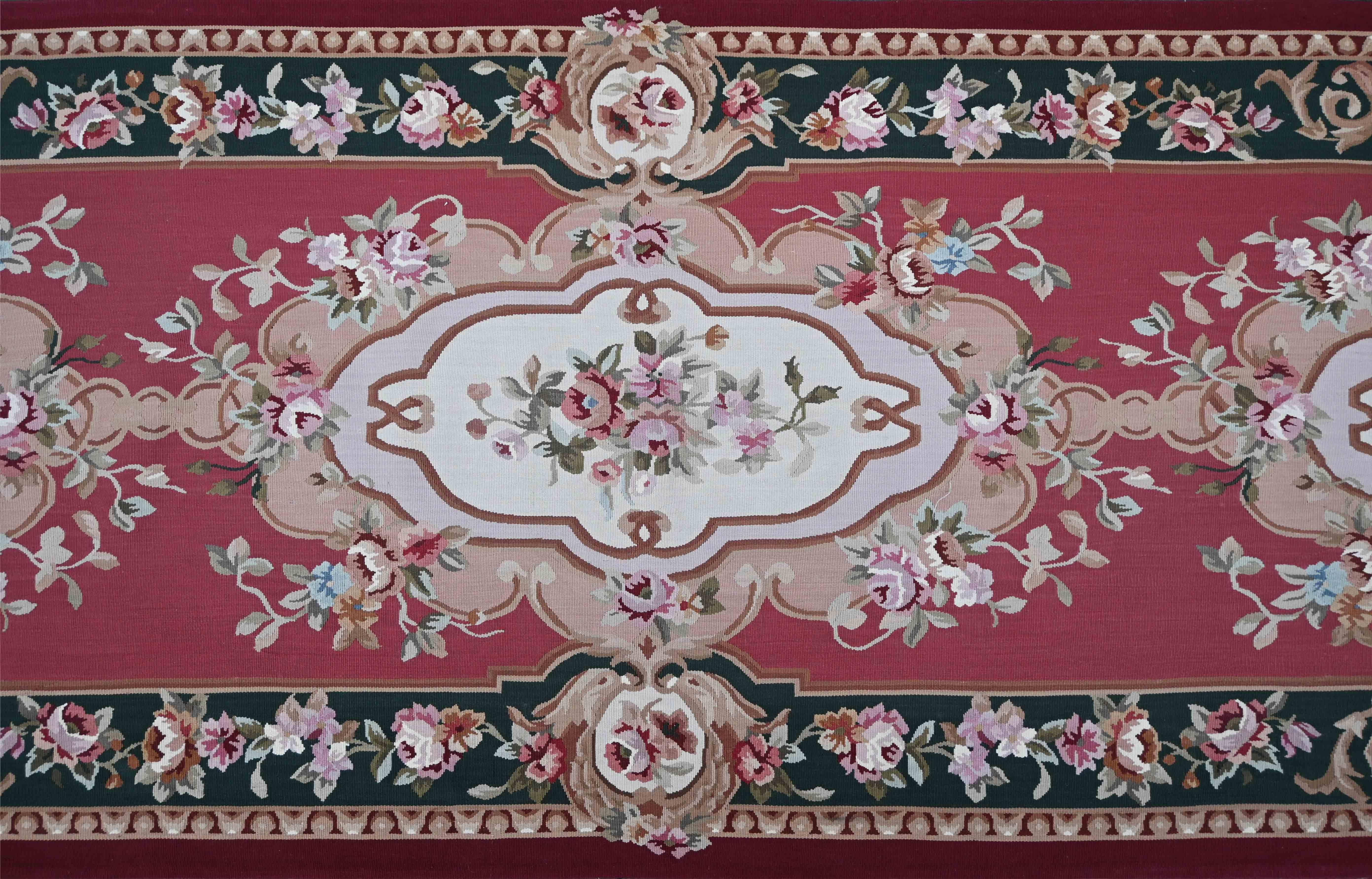 Francese Tappeto Aubusson francese, stile Napoleone III, CIRCA 1950 - 392x92 - N° 1497 in vendita