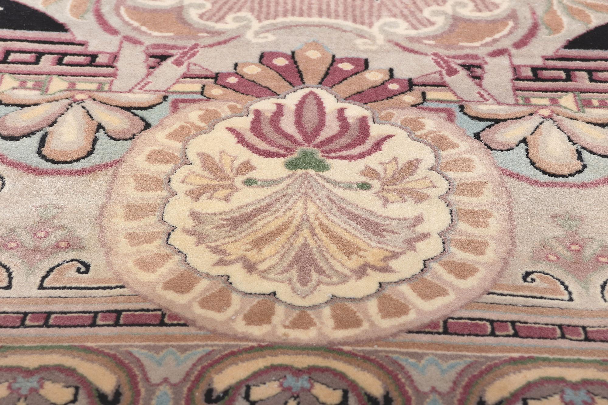 French Aubusson Savonnerie Style Rug, The Lavish Side of Rococo In New Condition For Sale In Dallas, TX
