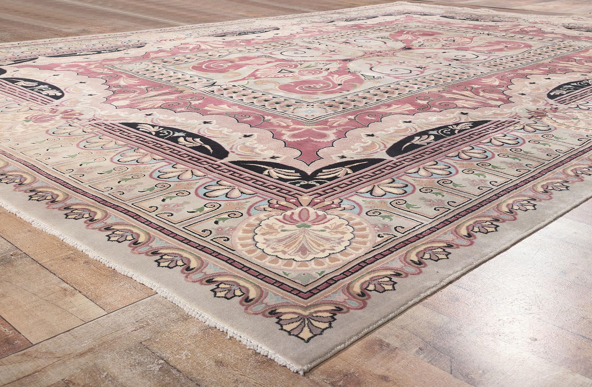 Wool French Aubusson Savonnerie Style Rug, The Lavish Side of Rococo For Sale