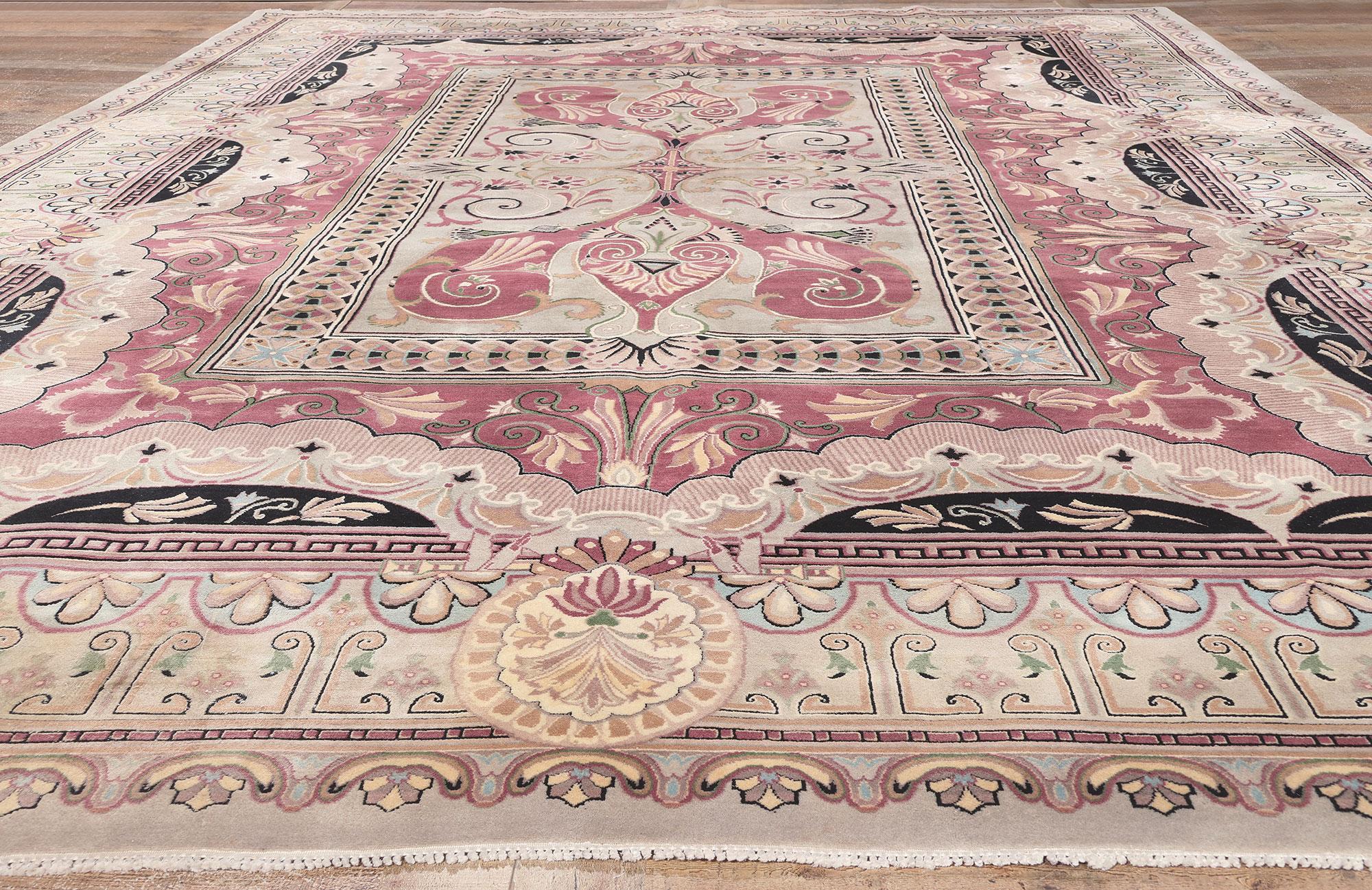 French Aubusson Savonnerie Style Rug, The Lavish Side of Rococo For Sale 1