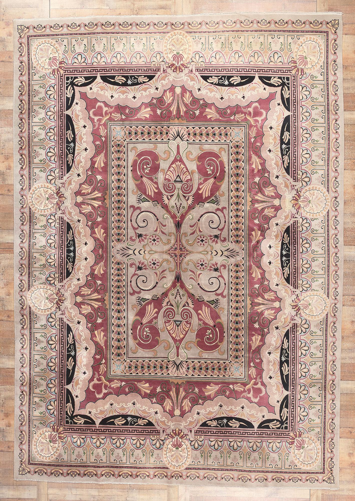 French Aubusson Savonnerie Style Rug, The Lavish Side of Rococo For Sale 2