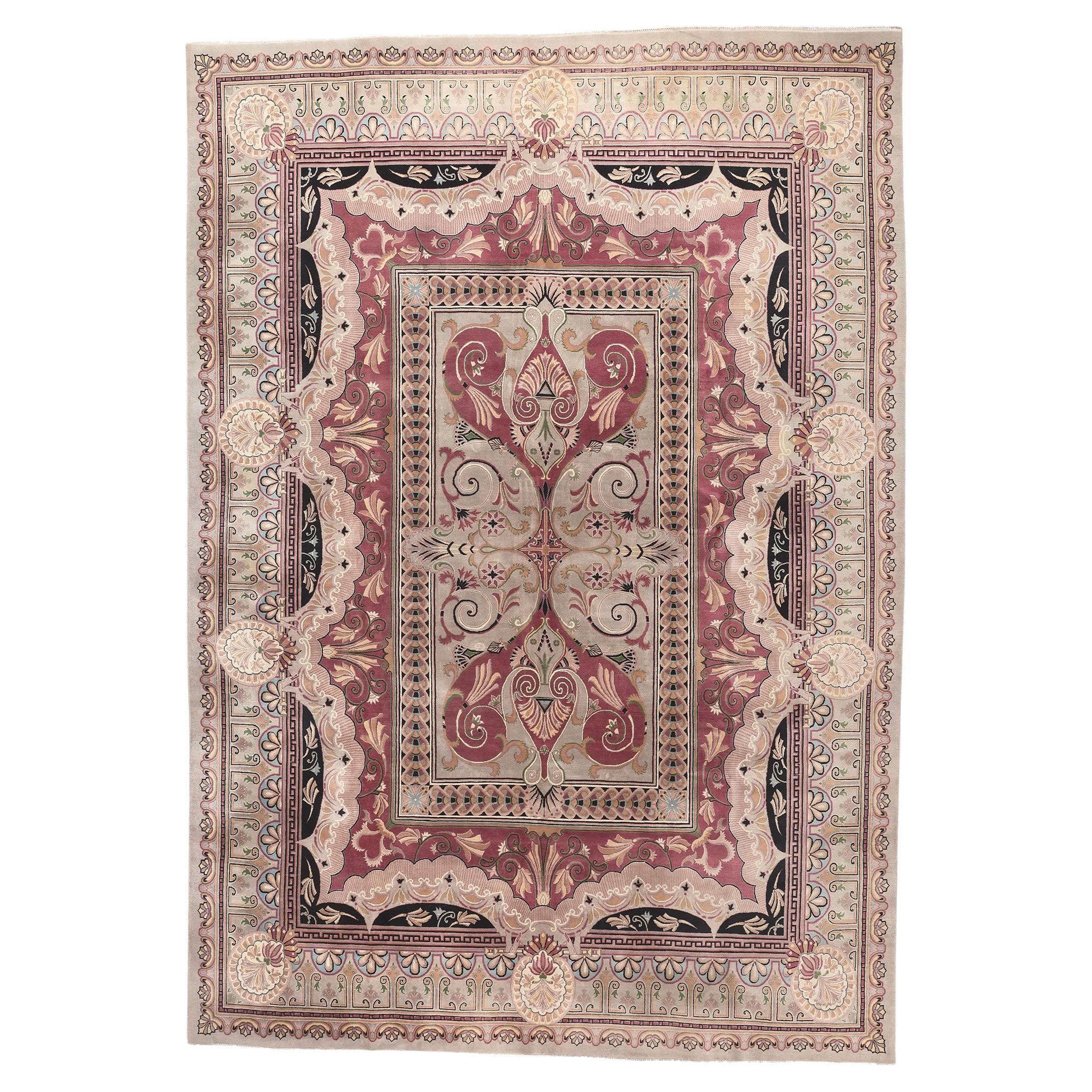 French Aubusson Savonnerie Style Rug, The Lavish Side of Rococo